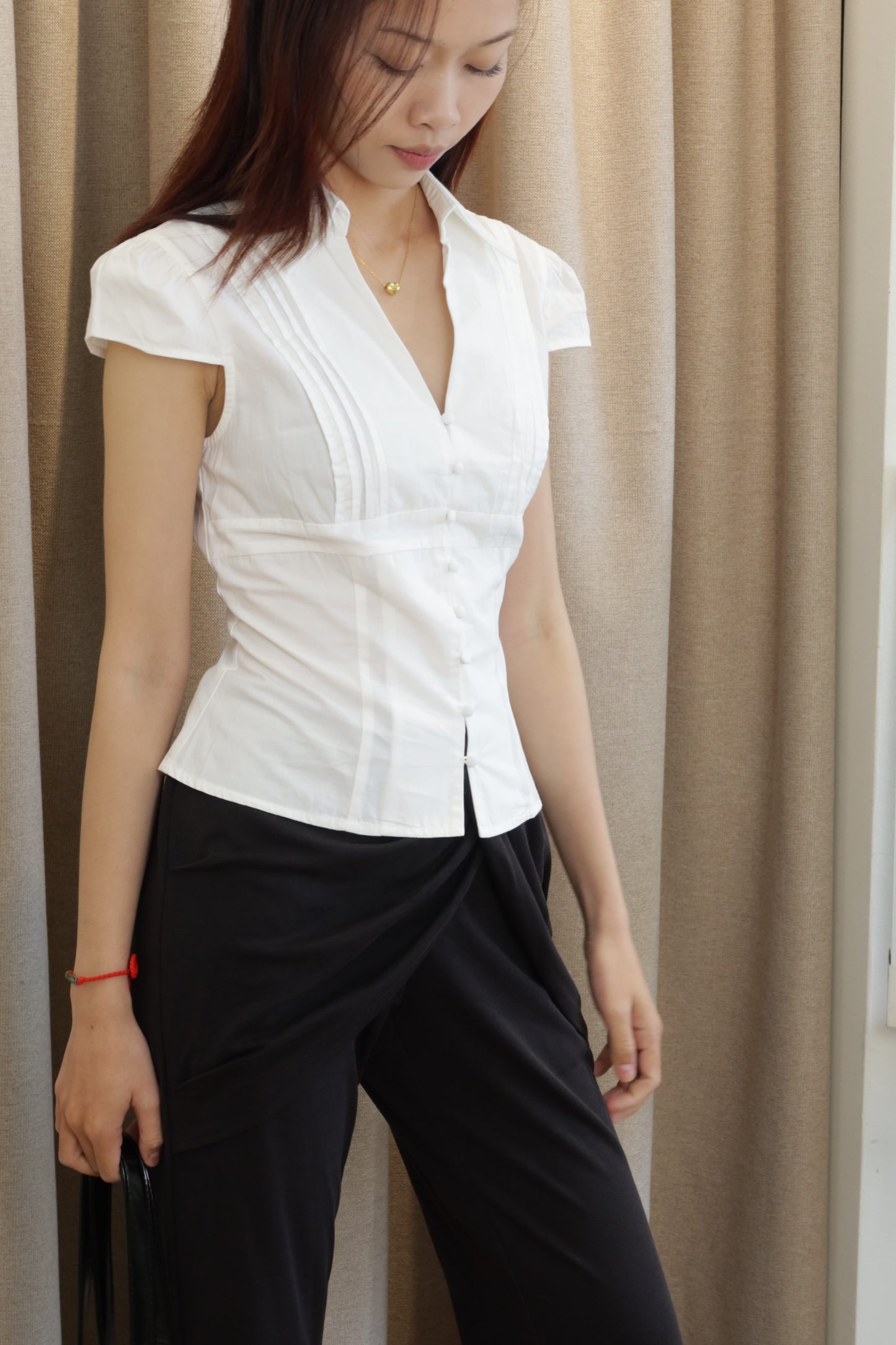 White slim fit blouse