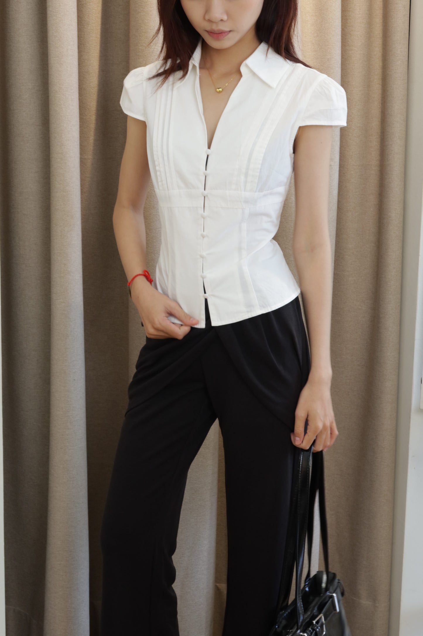 White slim fit blouse