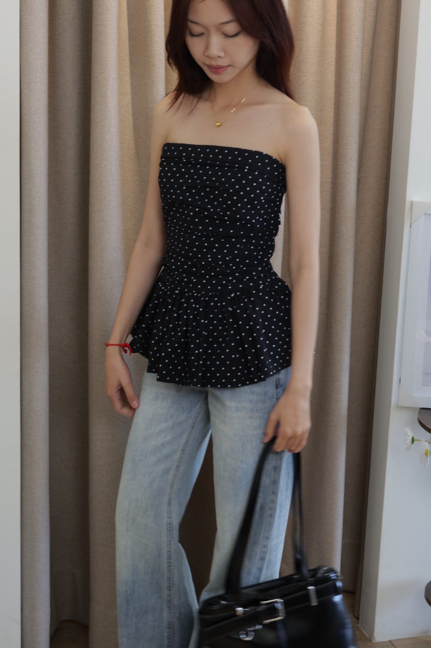 Polkadot tube flowy top