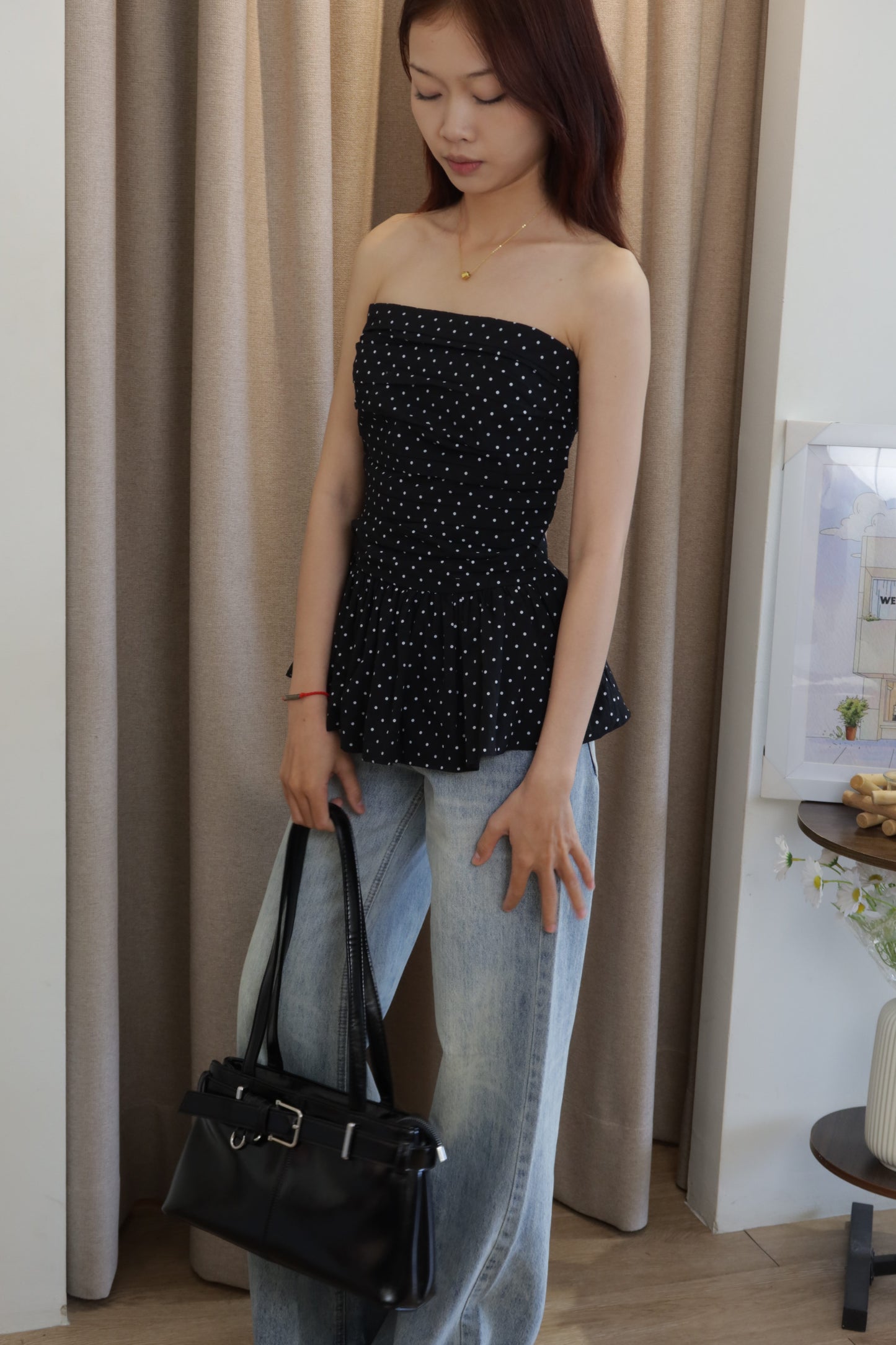 Polkadot tube flowy top