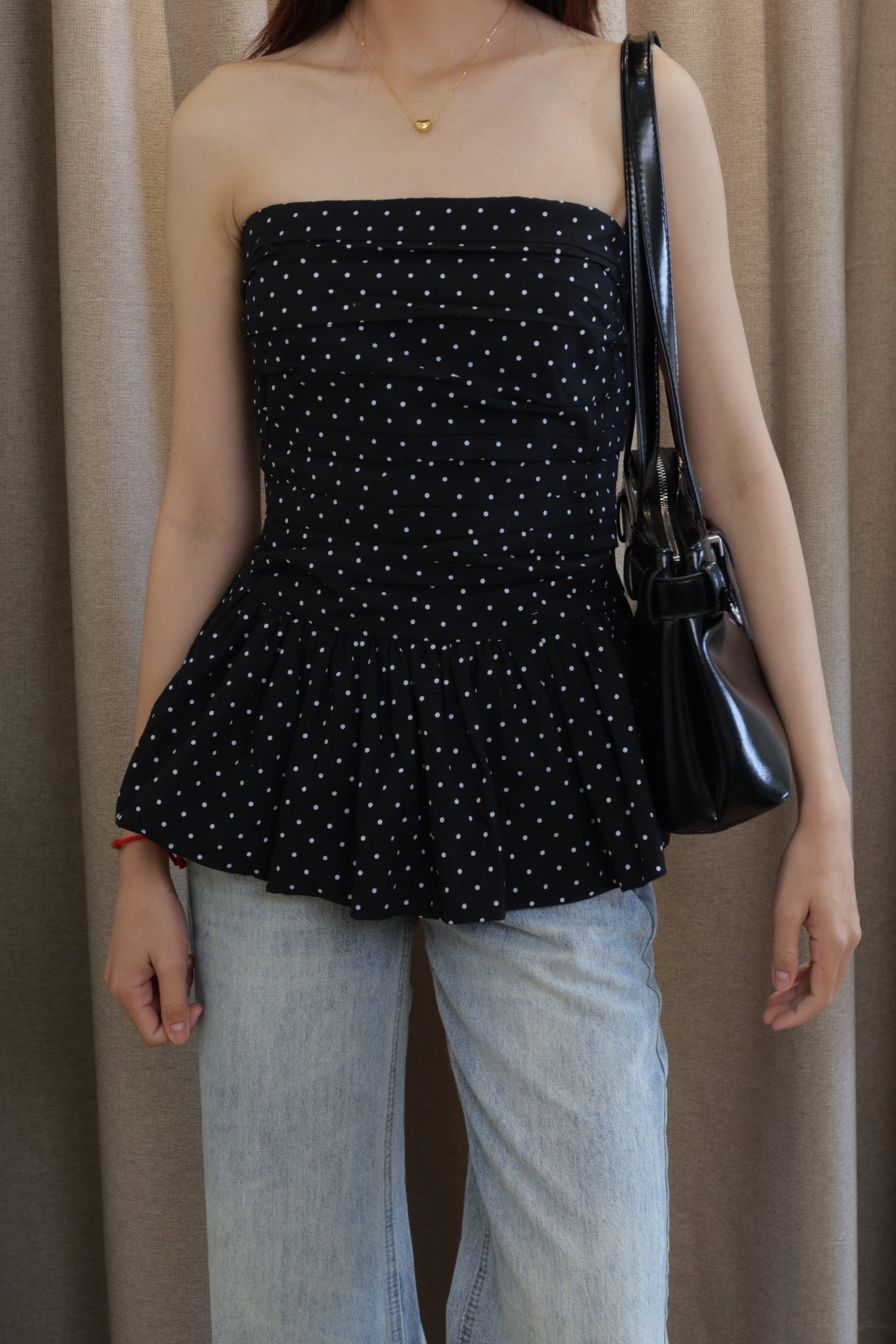 Polkadot tube flowy top