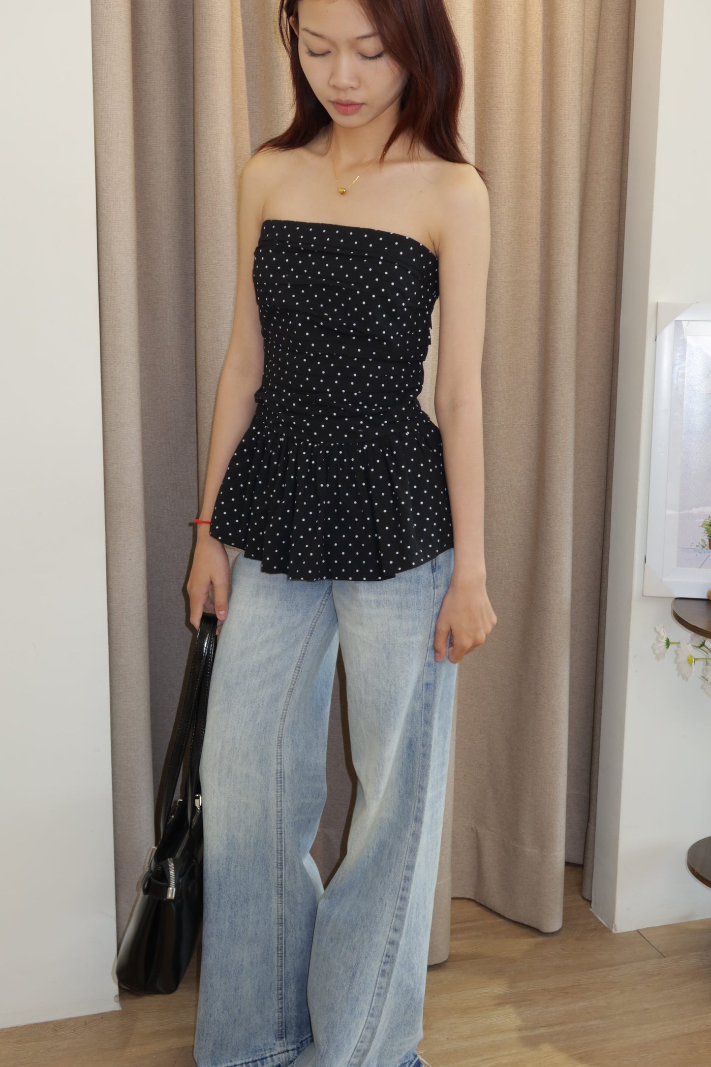 Polkadot tube flowy top