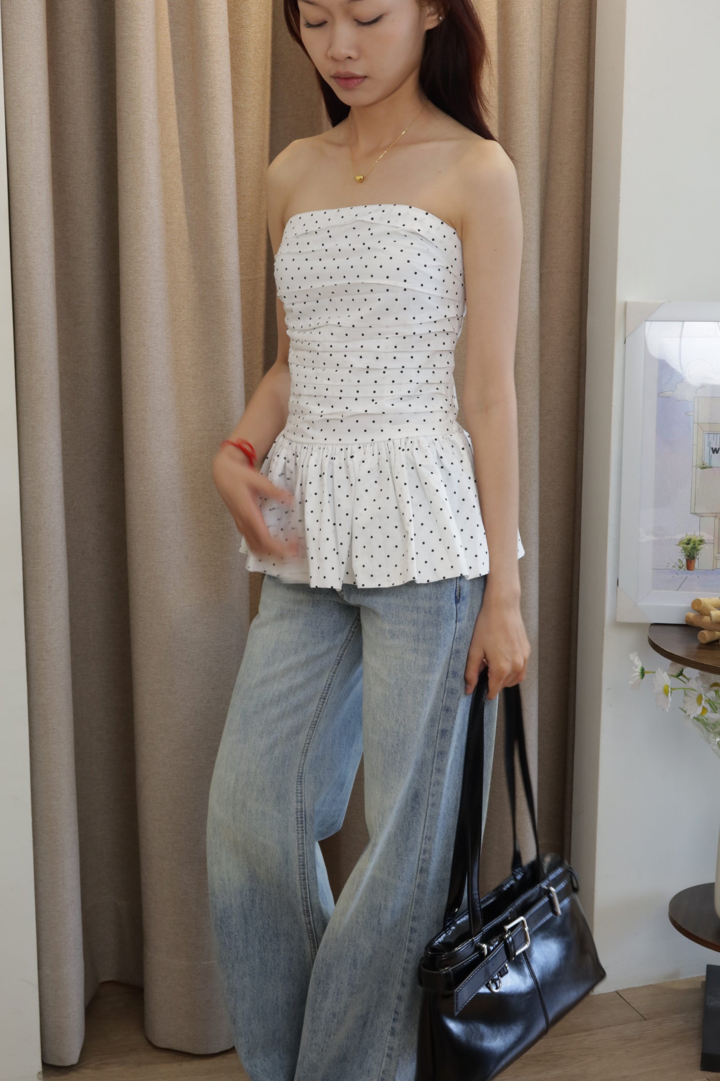 Polkadot tube flowy top