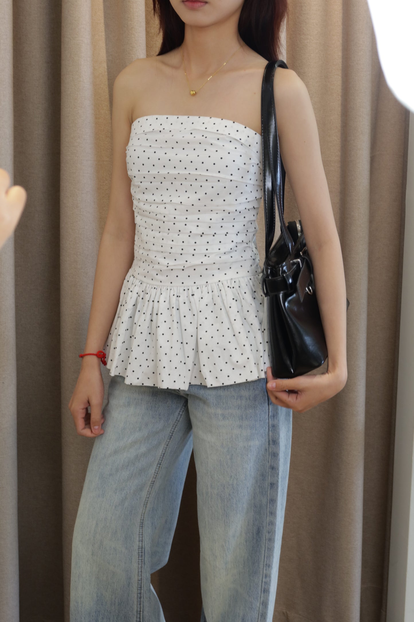 Polkadot tube flowy top