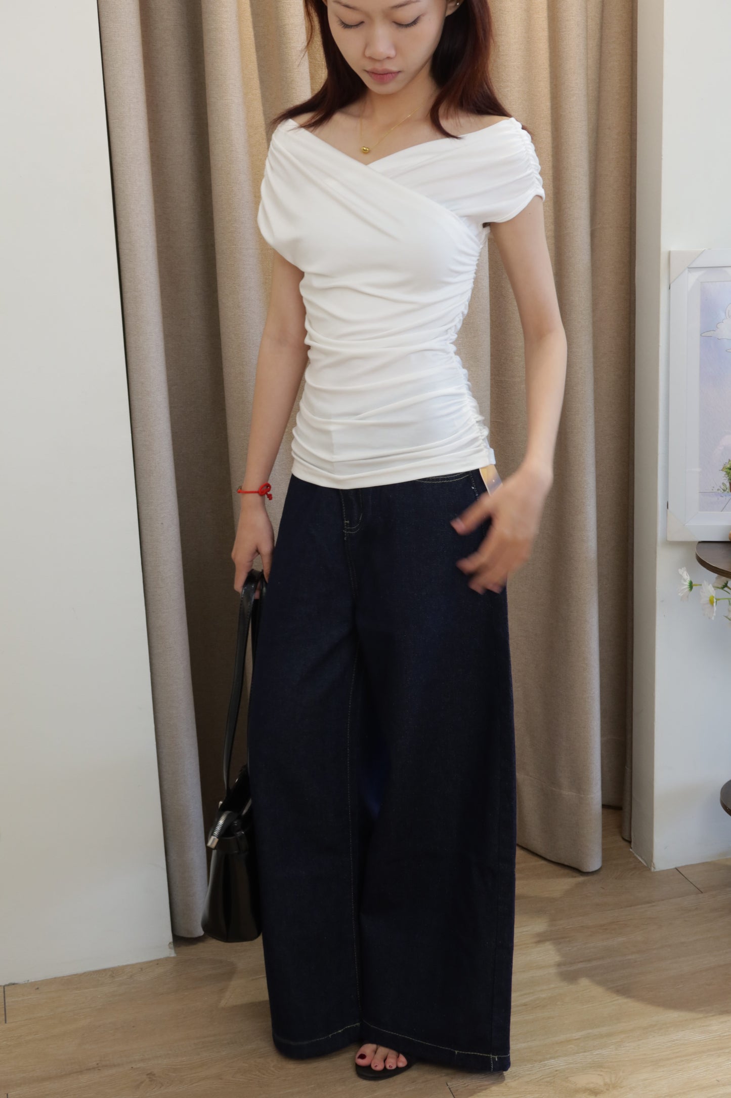 White off shoulder top