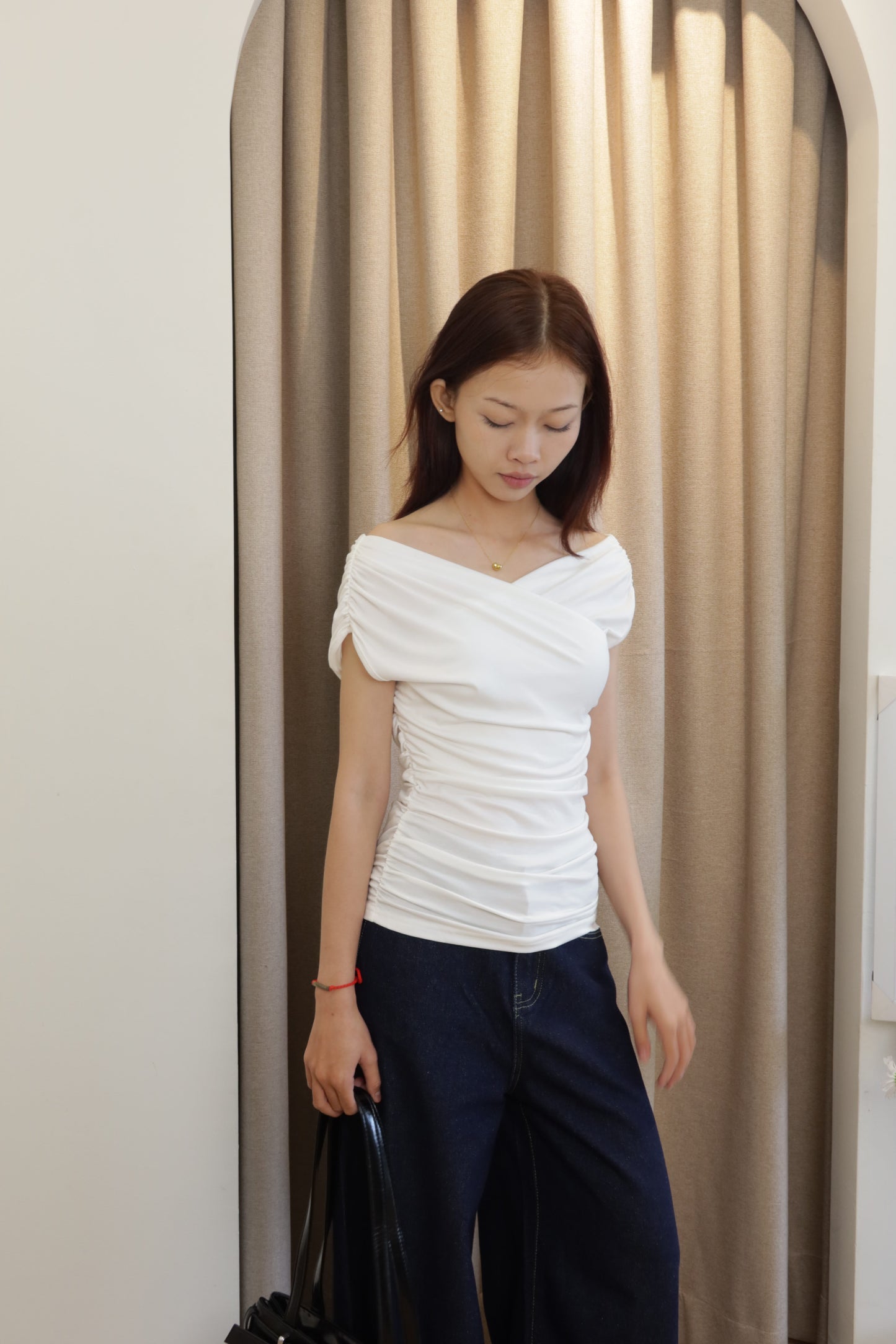 White off shoulder top
