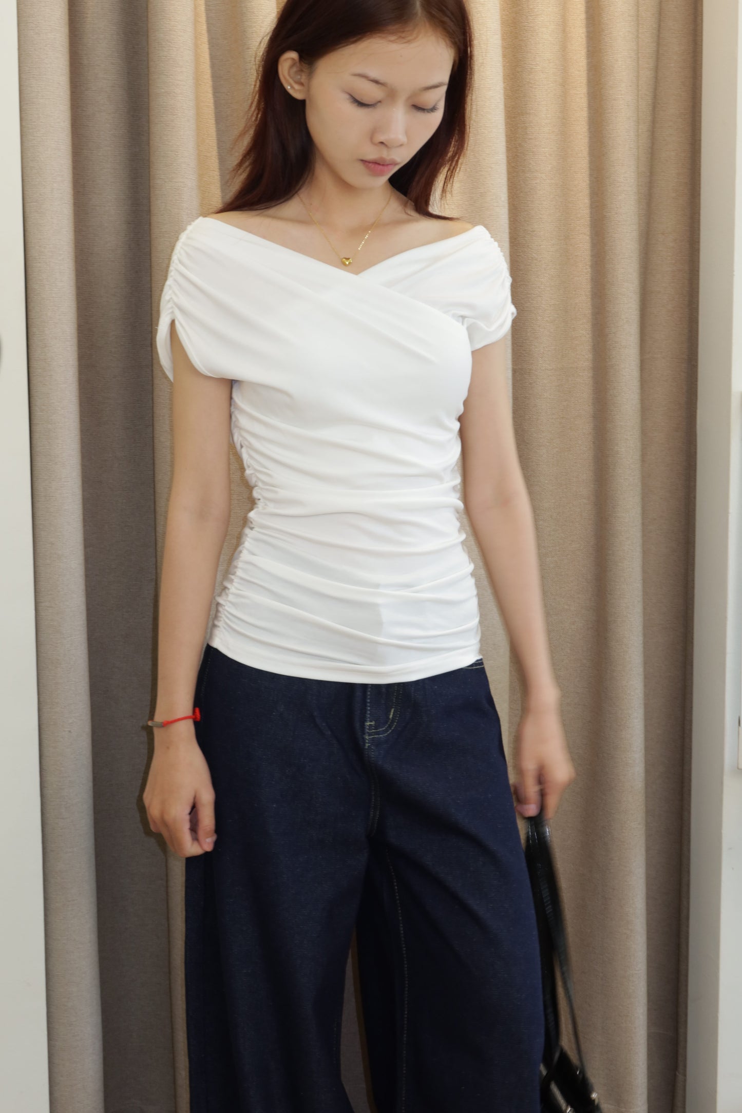 White off shoulder top