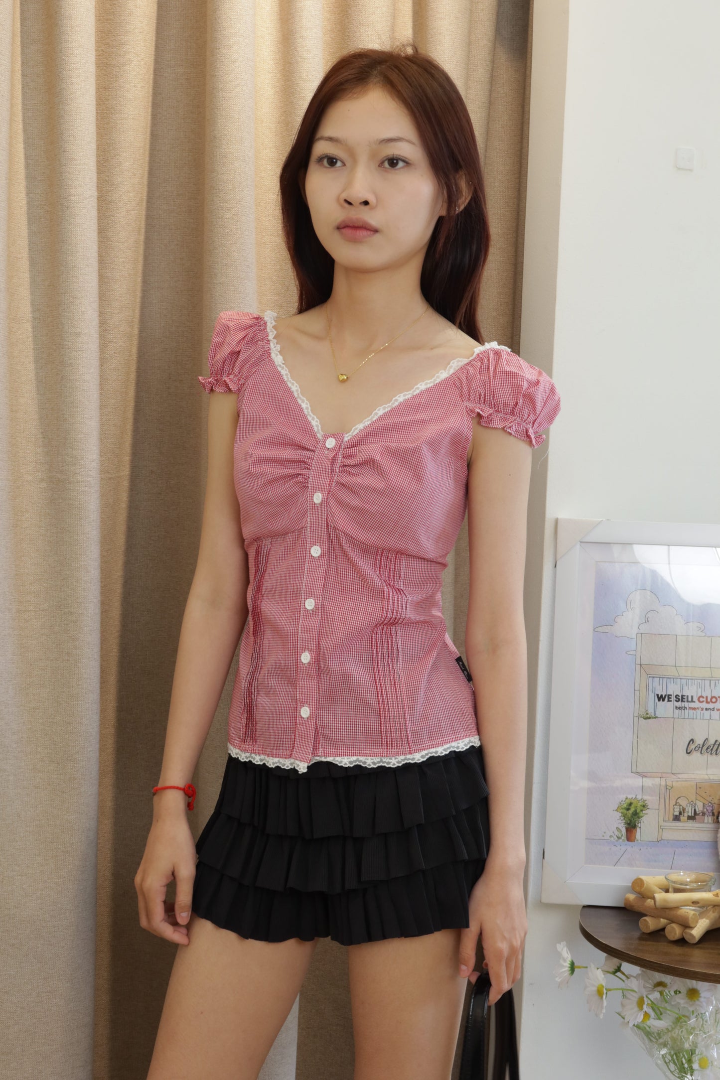Ruffled mini skirt