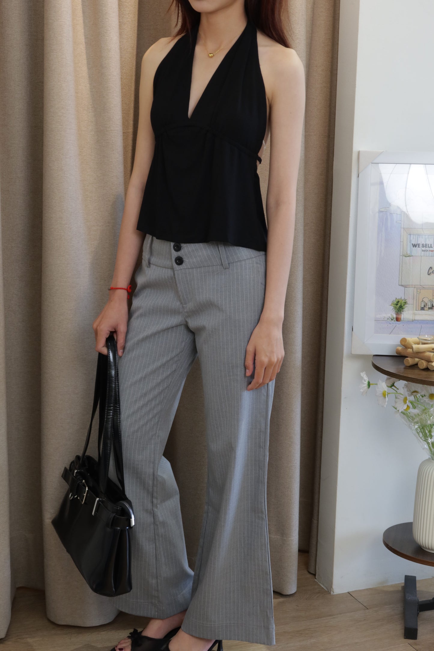 Gray stripes trouser