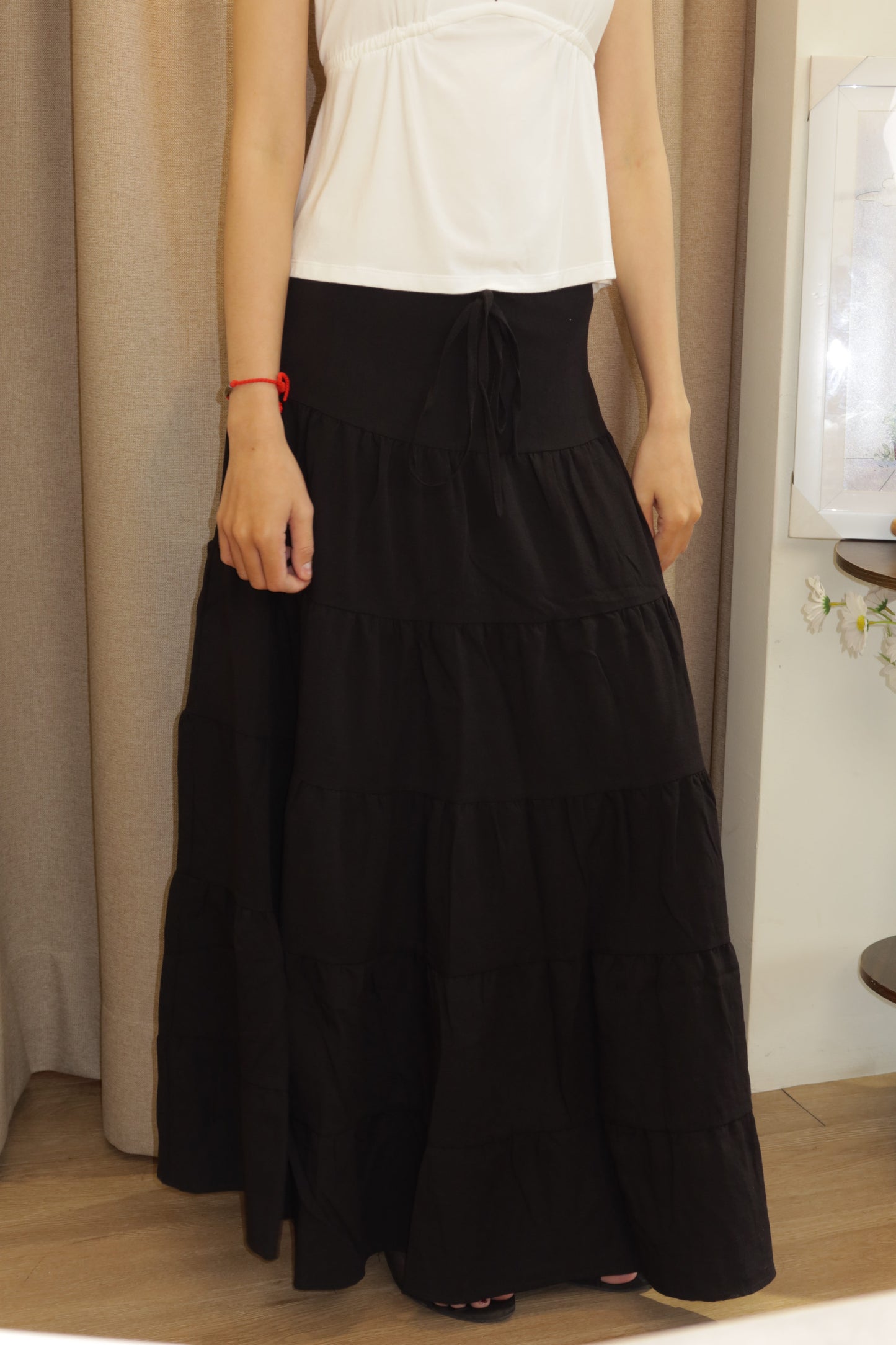 Linen long skirt
