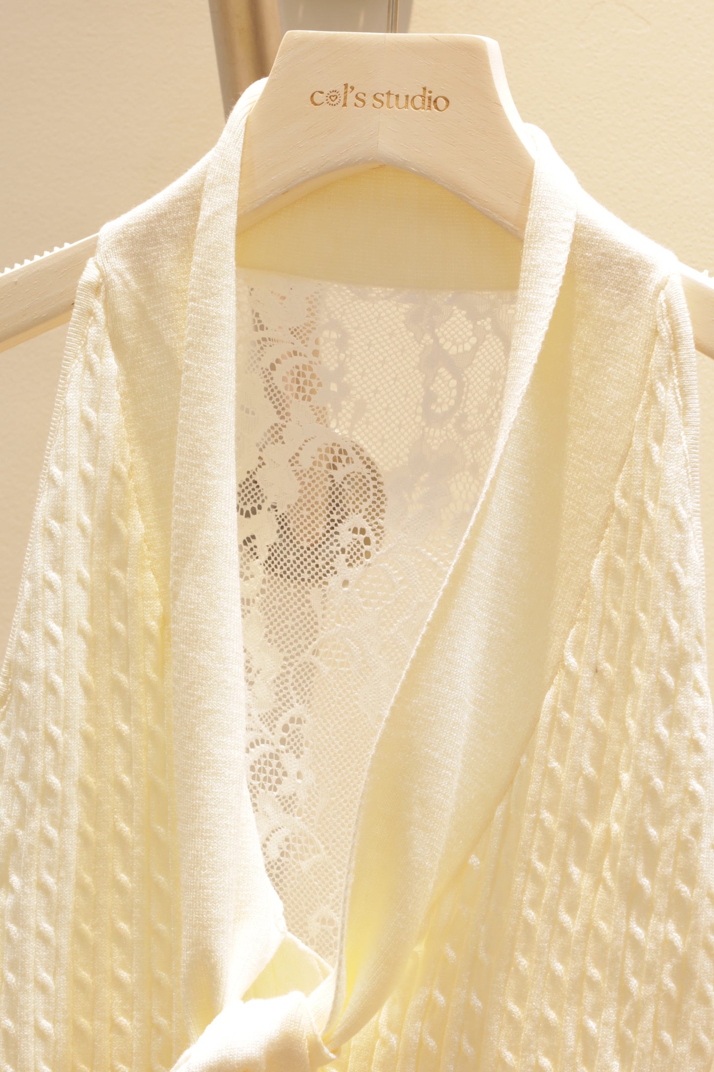 Knitted polo lace top