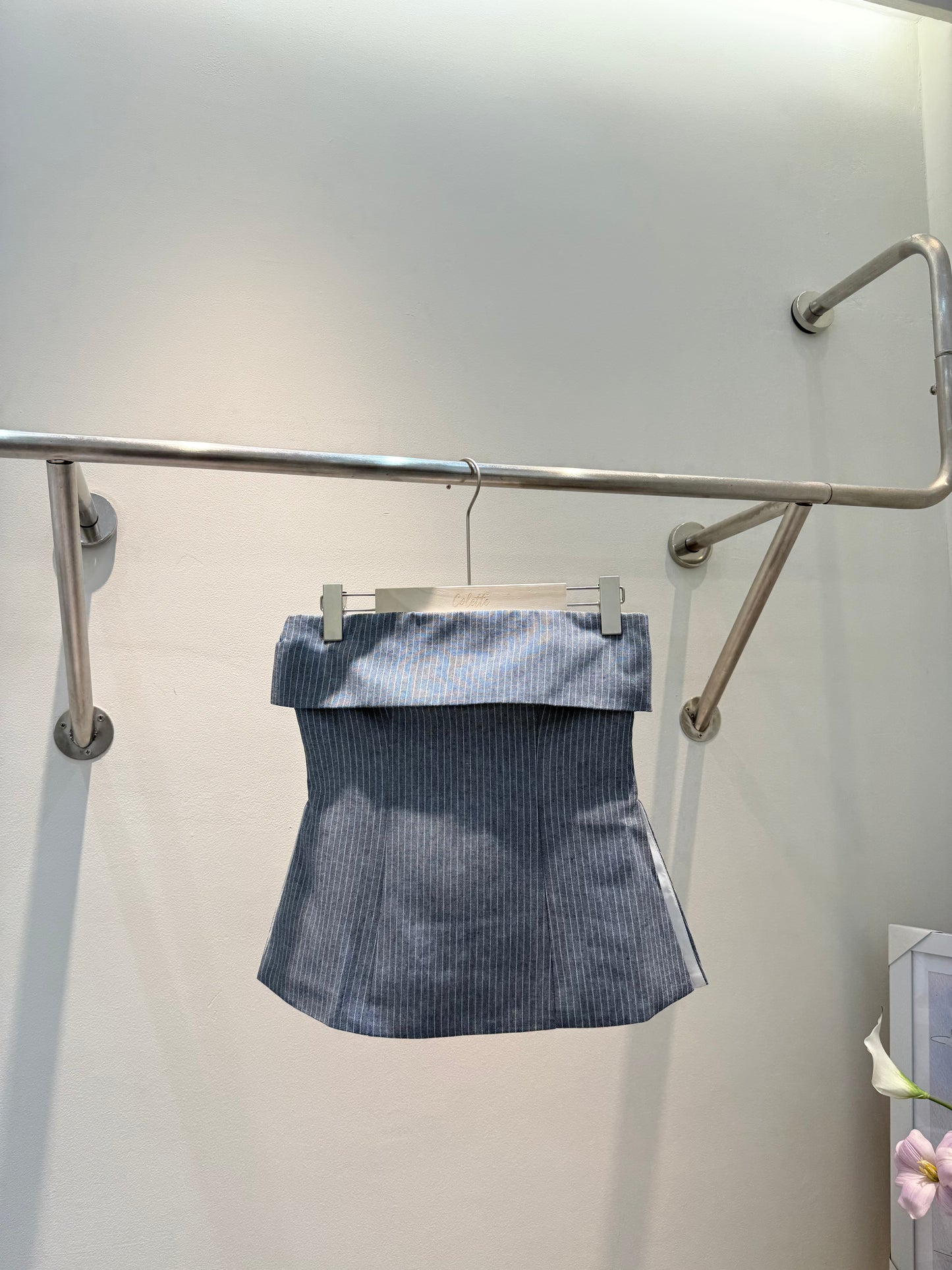 Gray stripes tube top