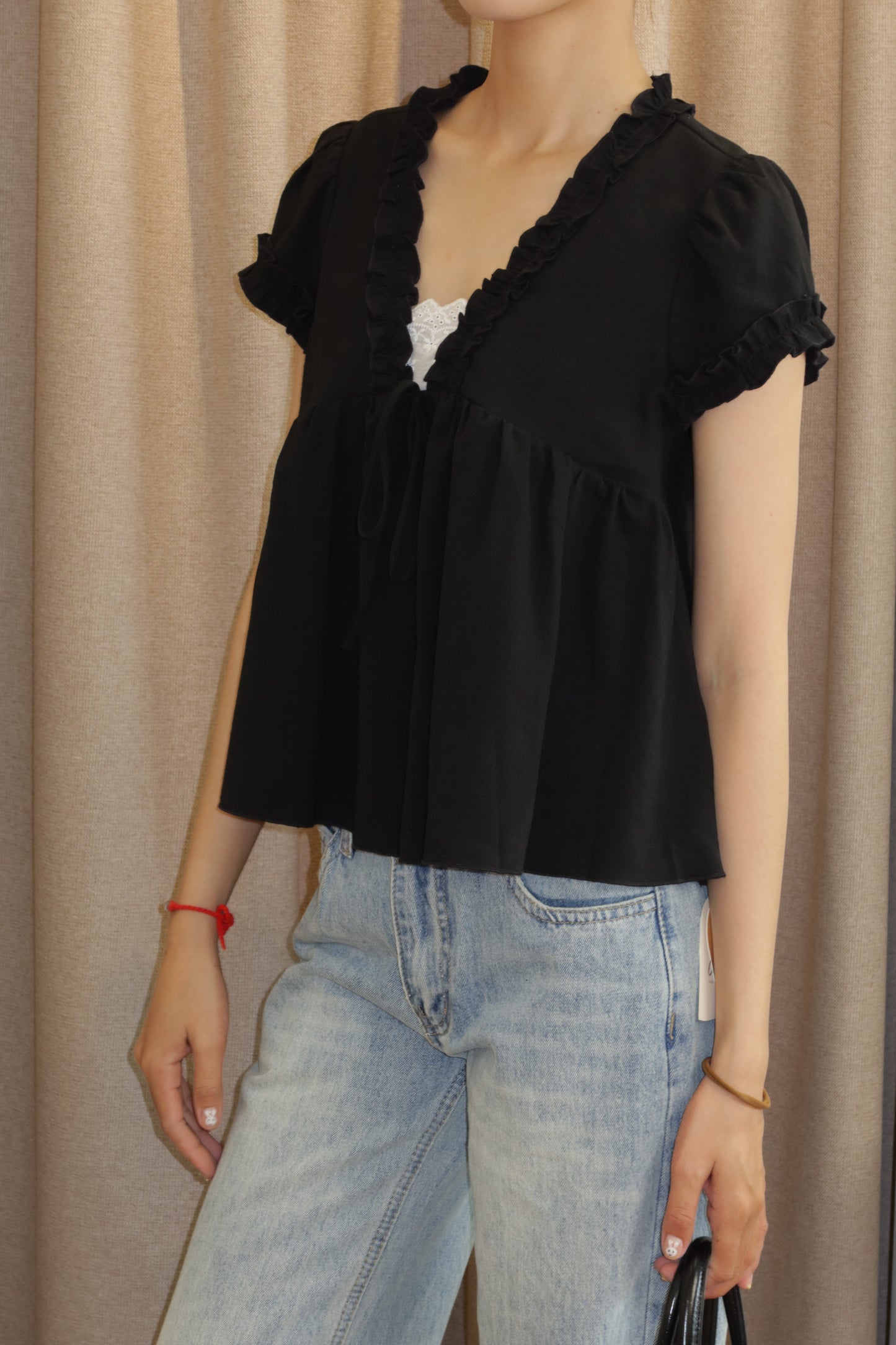Black babydoll top