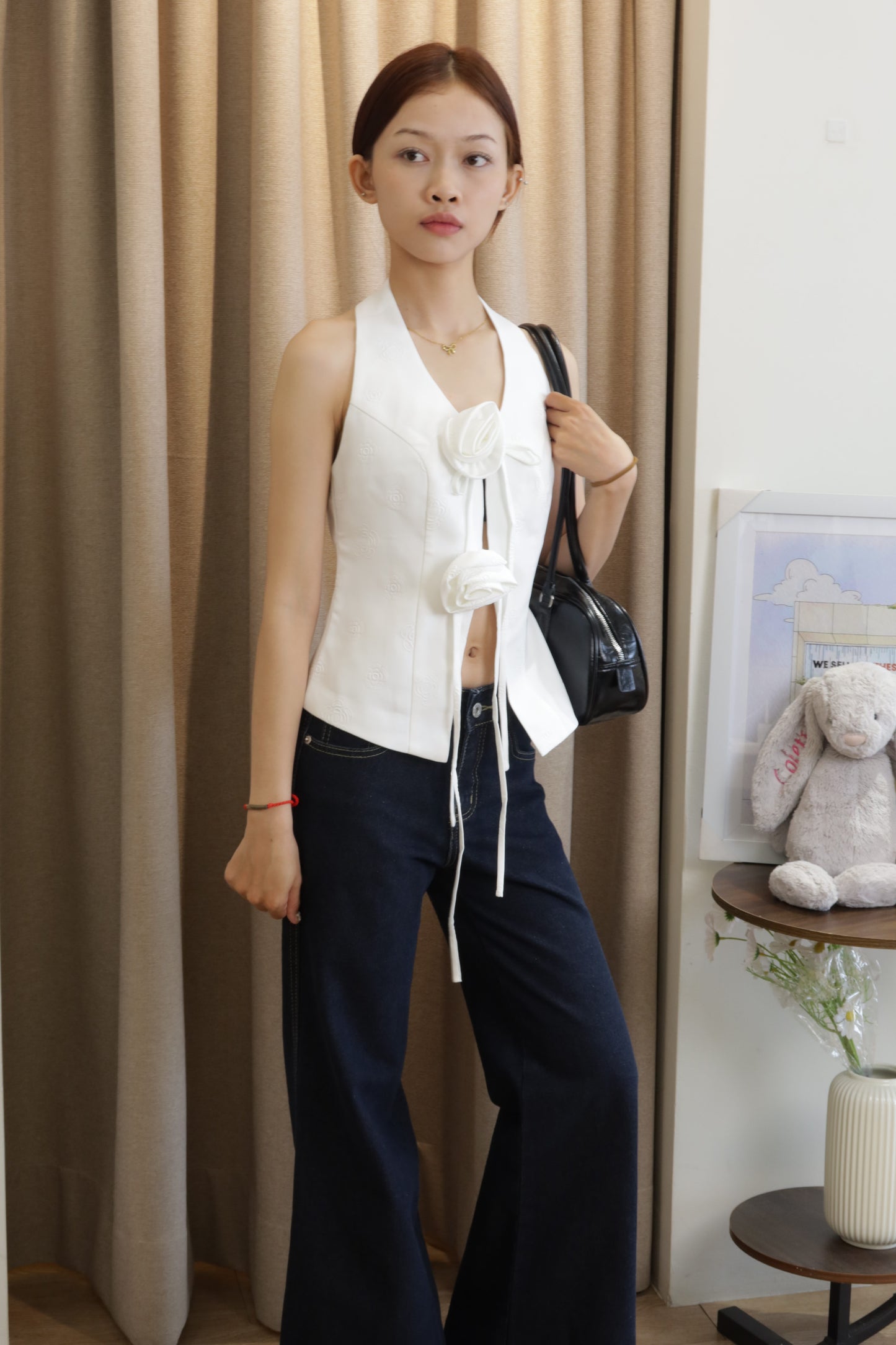 Flower deisgn halter top