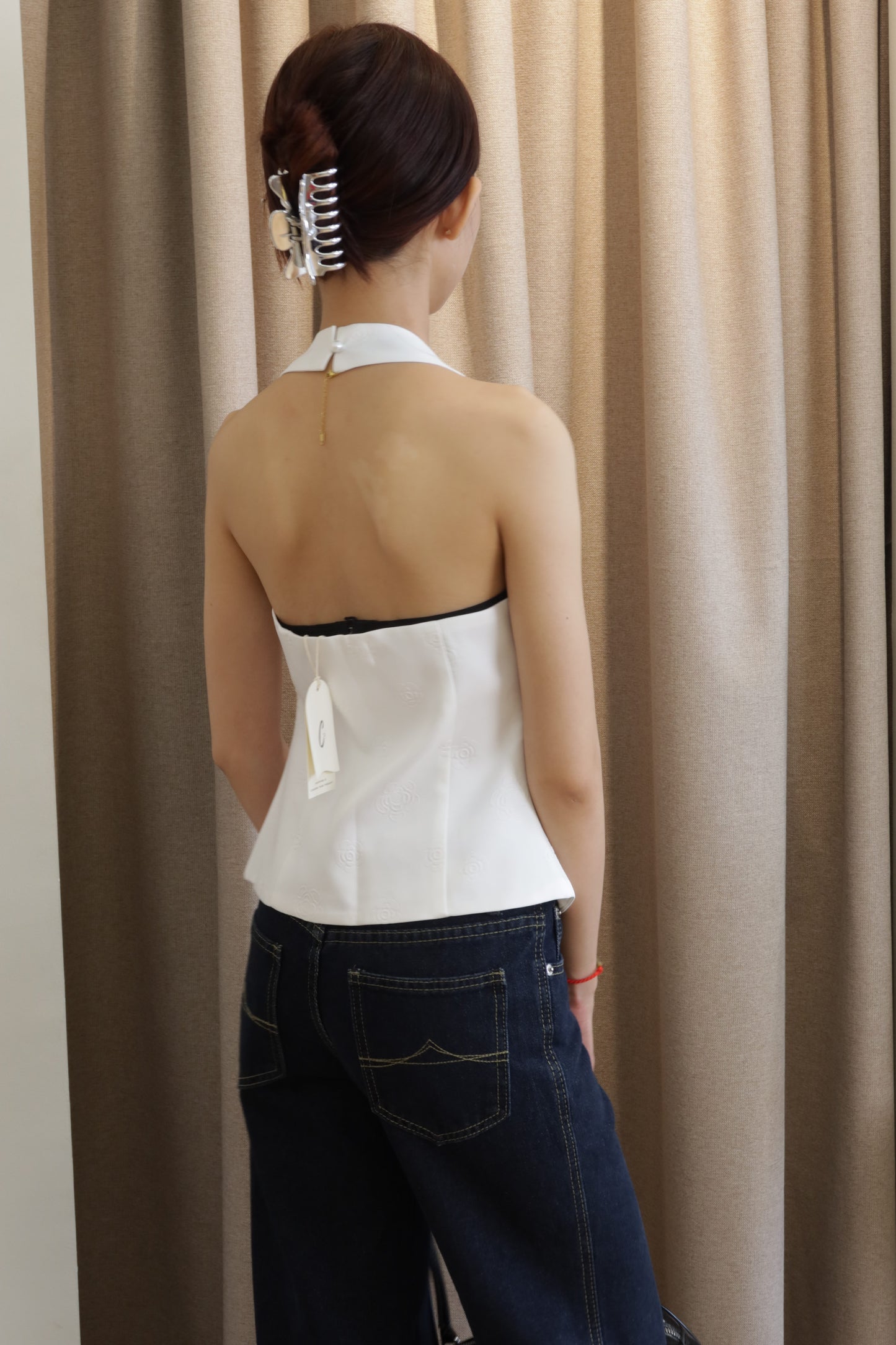 Flower deisgn halter top