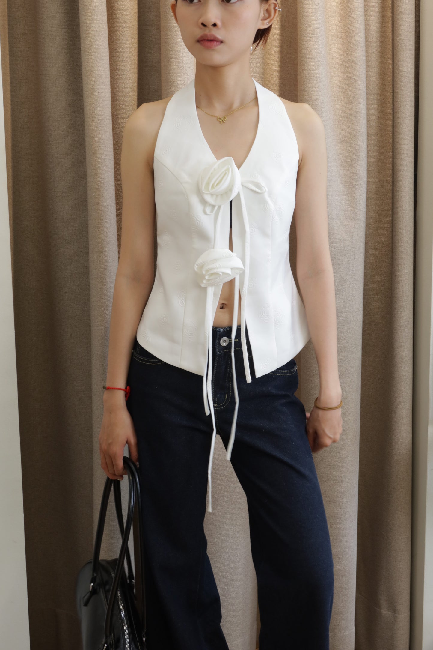 Flower deisgn halter top