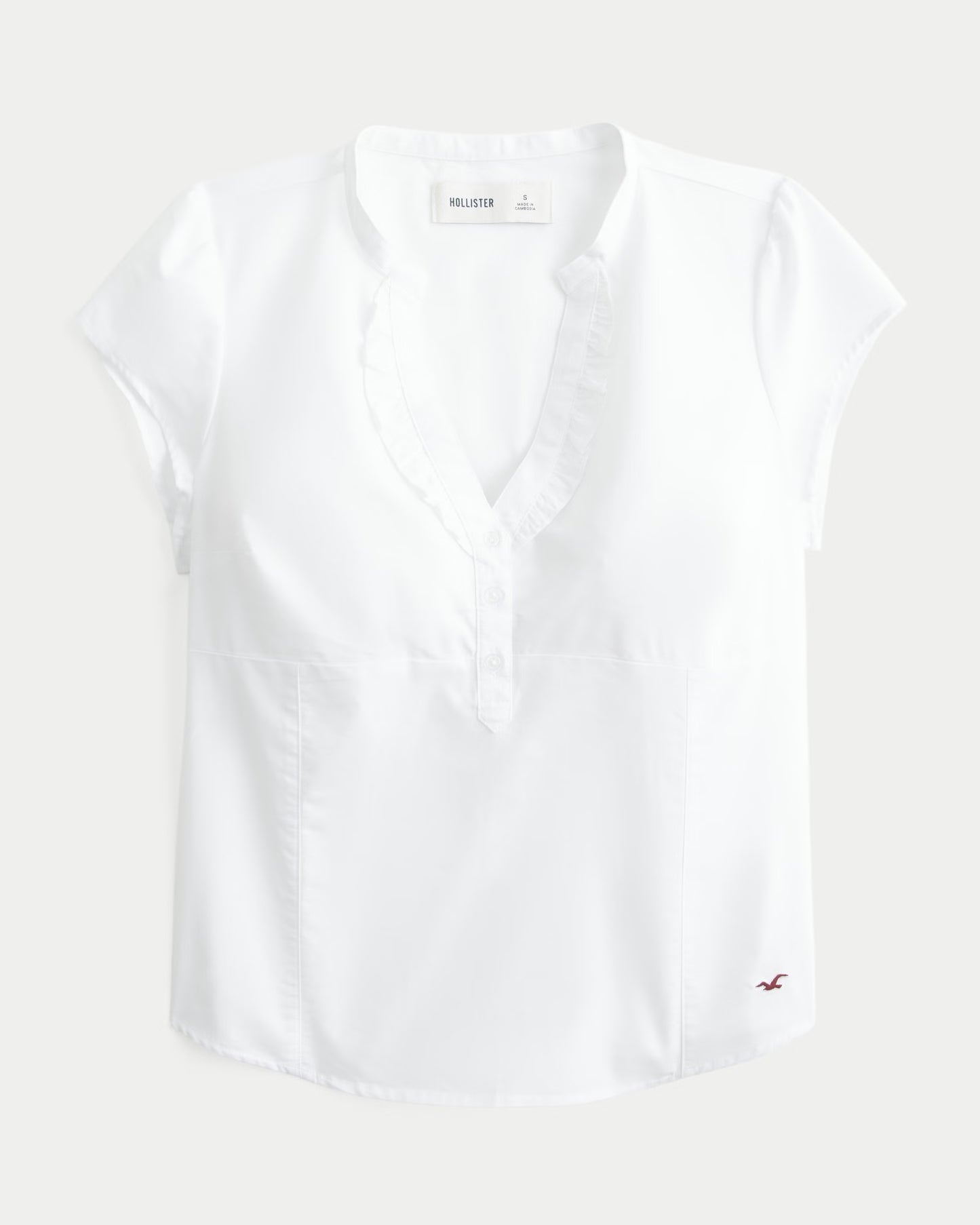 HOLLISTER V CUT RUNCHED VLOUSE