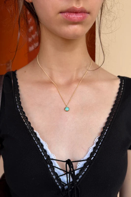 BRANDY Turquoise Gem Necklace -BLUE