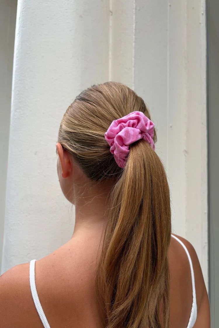 BRANDY STRIPED SCRUNCHIE -PINK