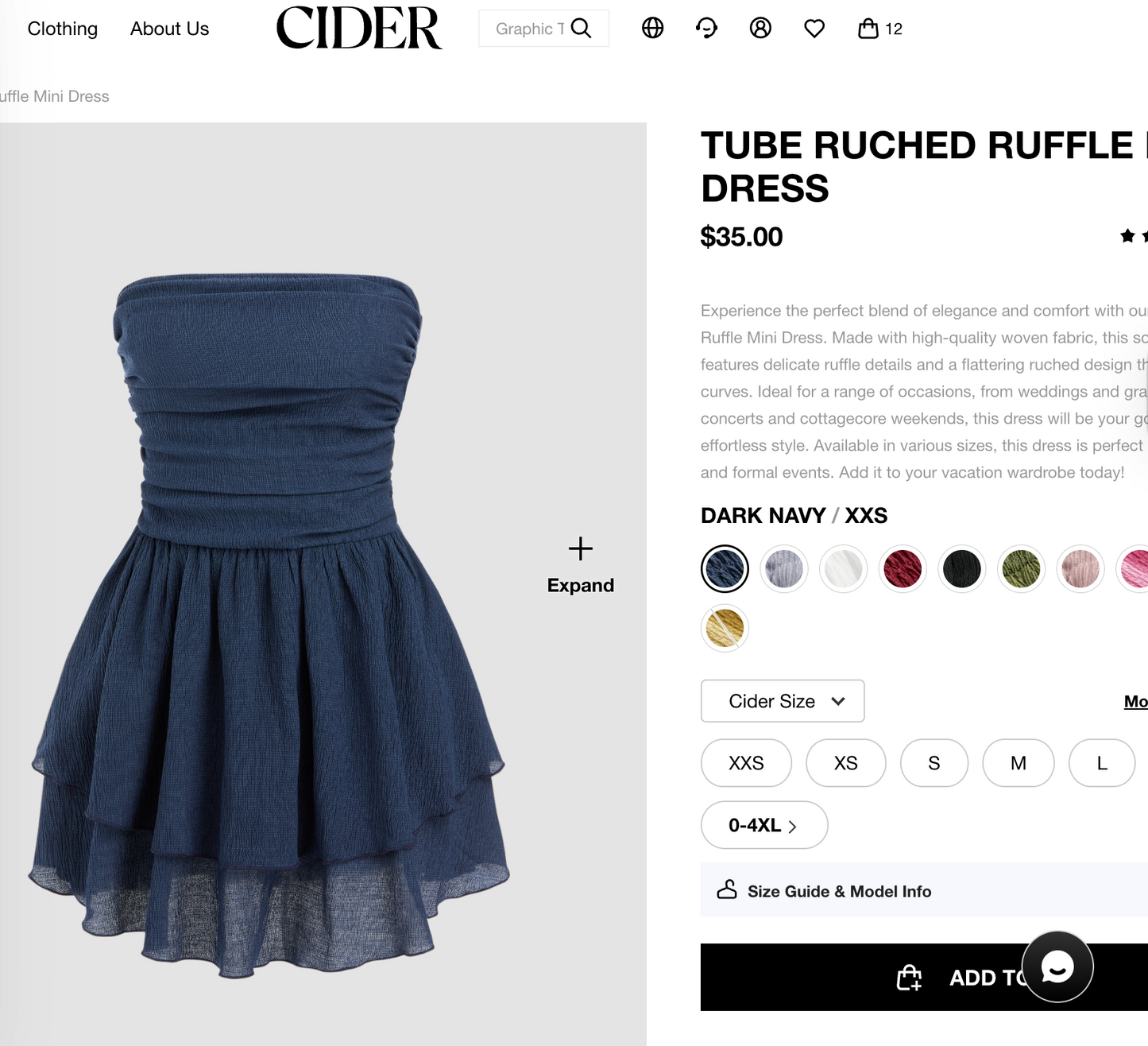 CIDER NAVY TUBE DRESS