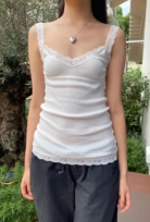 BRANDY Skylar Lace Tank - White