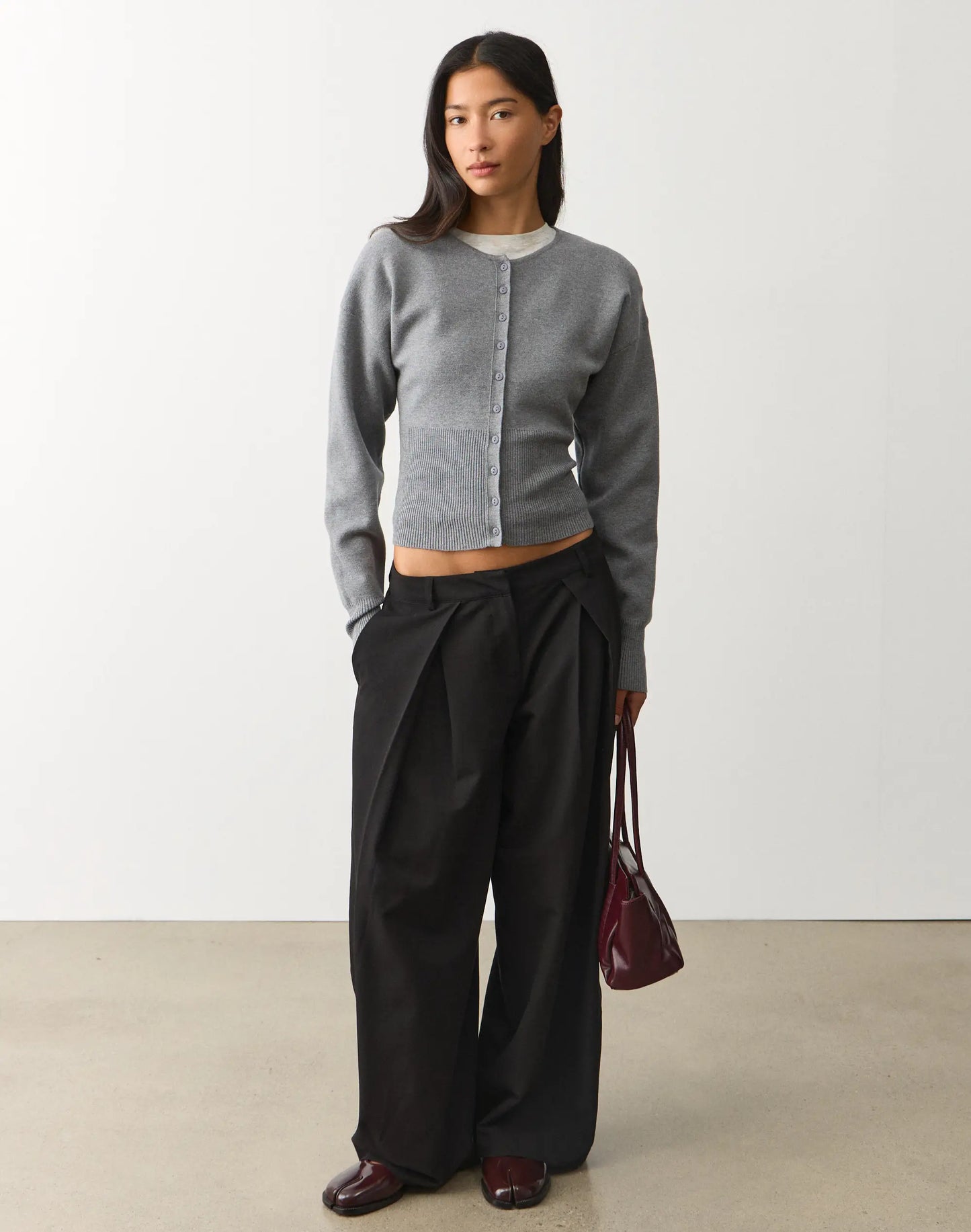 Glassons Rib Waist Knit Cardigan