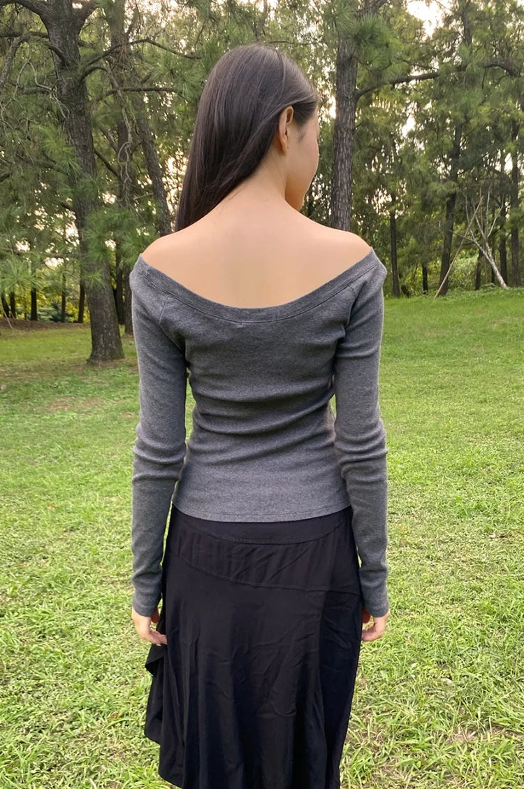 BRANDY MELVILLE Camila Top- DARK GRAY