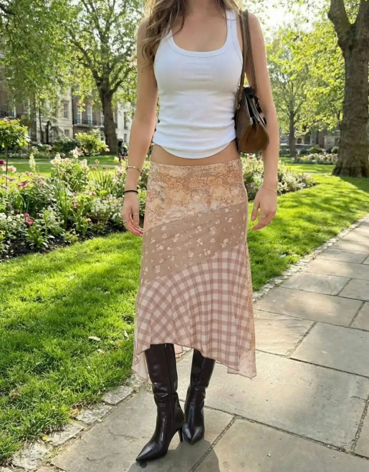 CIDER BROWN ASYM SKIRT