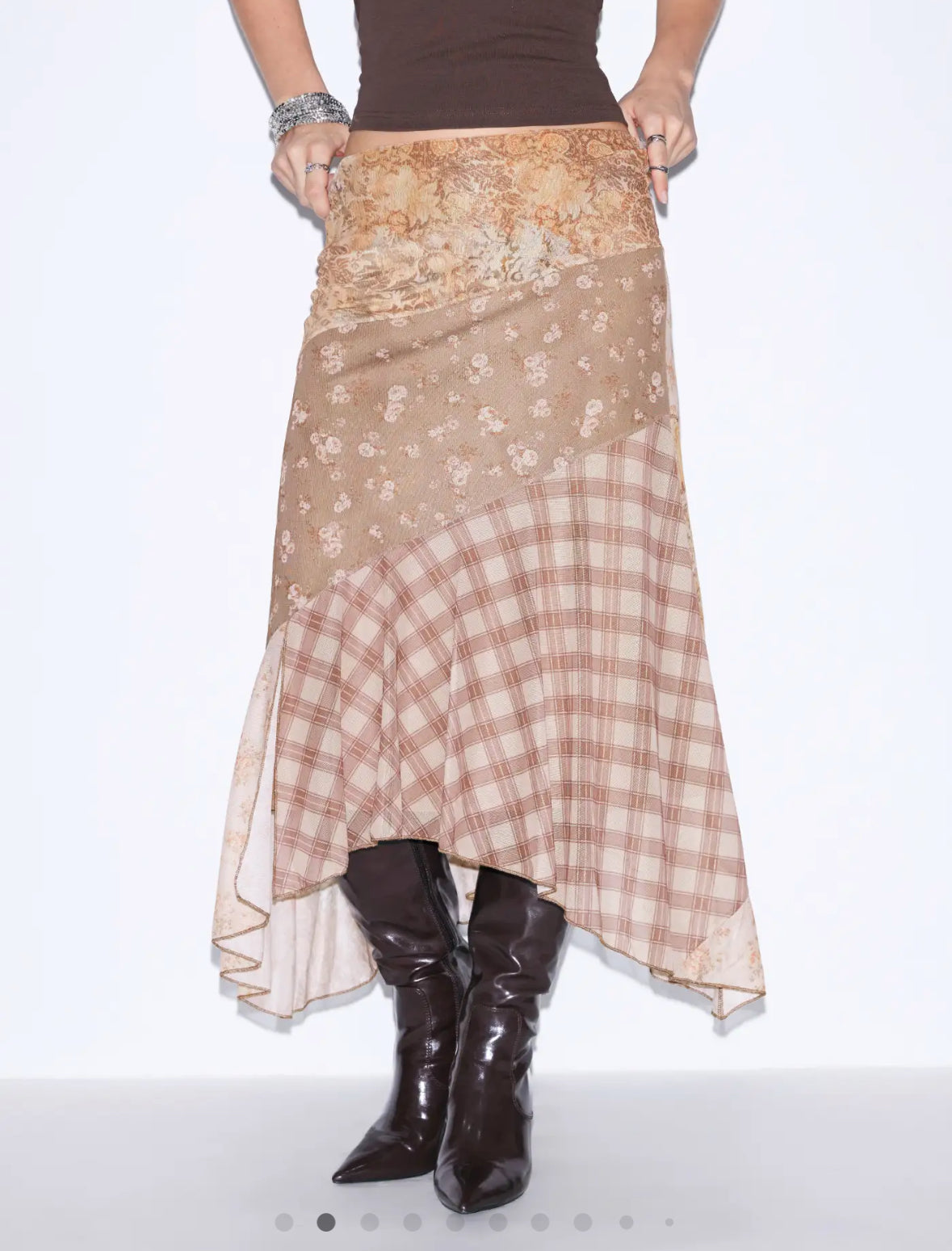 CIDER BROWN ASYM SKIRT