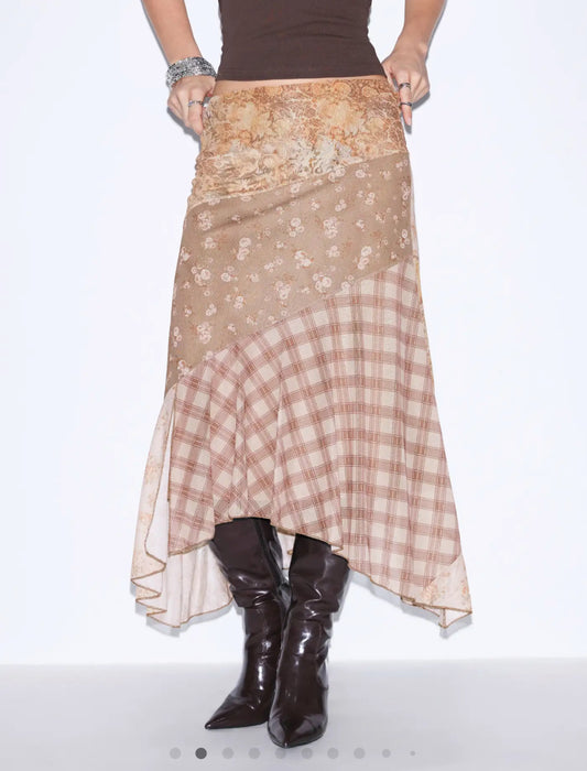 CIDER BROWN ASYM SKIRT