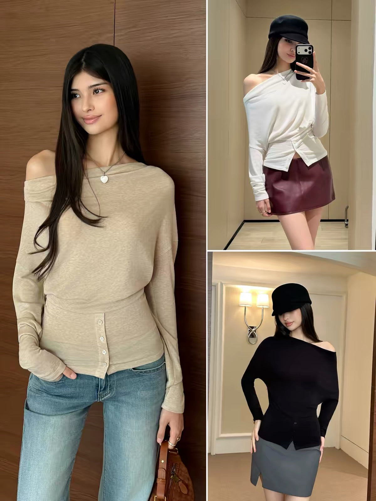AUD Cowl Neck Long Sleeve Knit Top