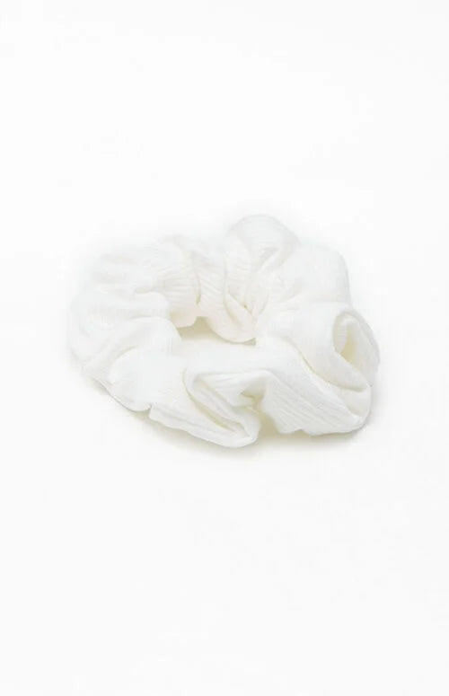 BRANDY RIBBED SCRUNCHIE- WHITE