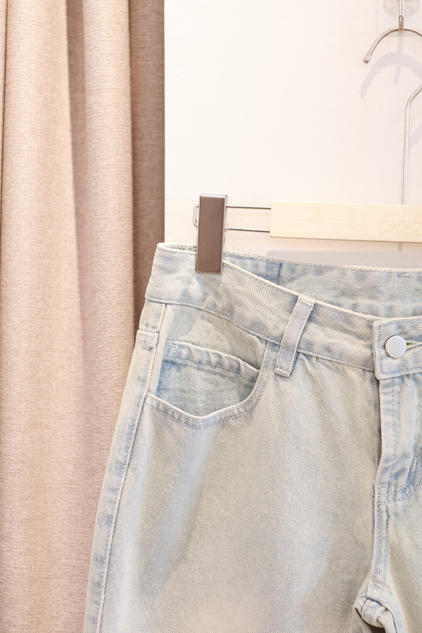 Pale Light Wash Straight Jeans