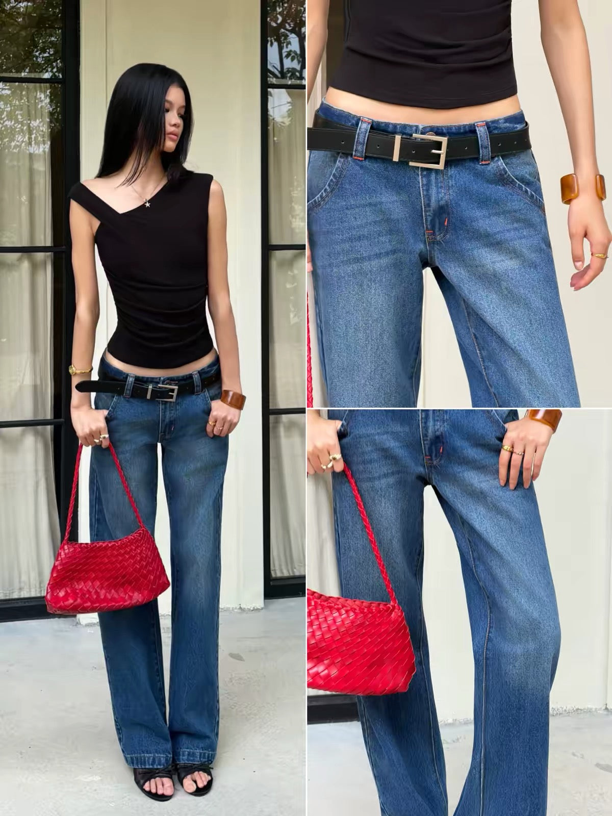 AUD Deep Blue Low-Waist Jeans