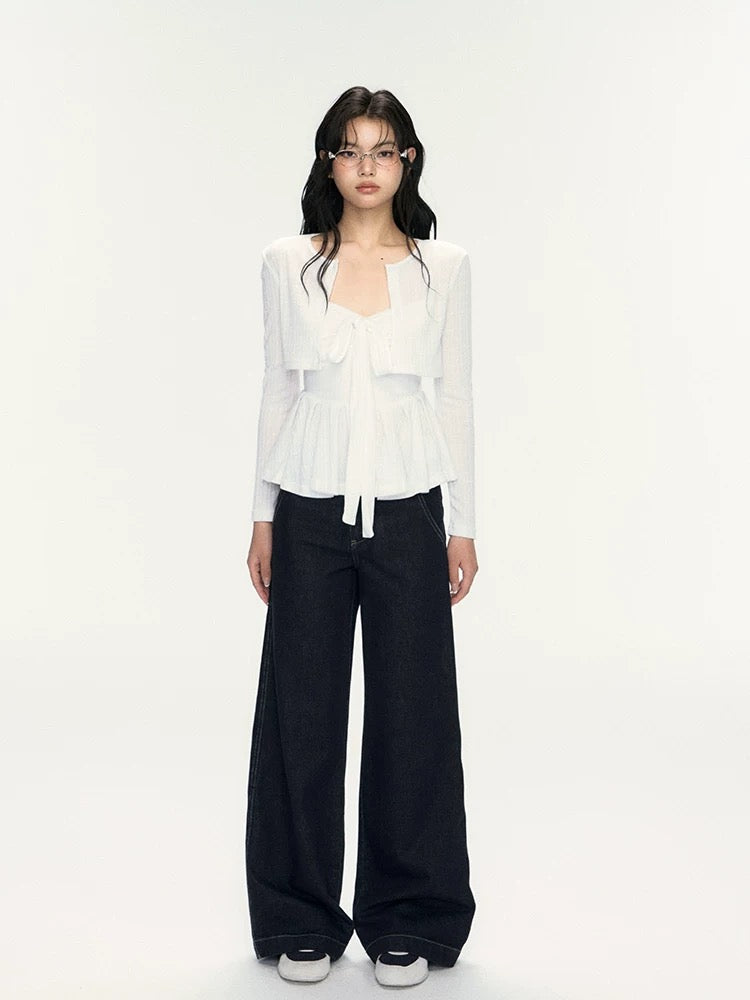 Ribbon tied flowy top