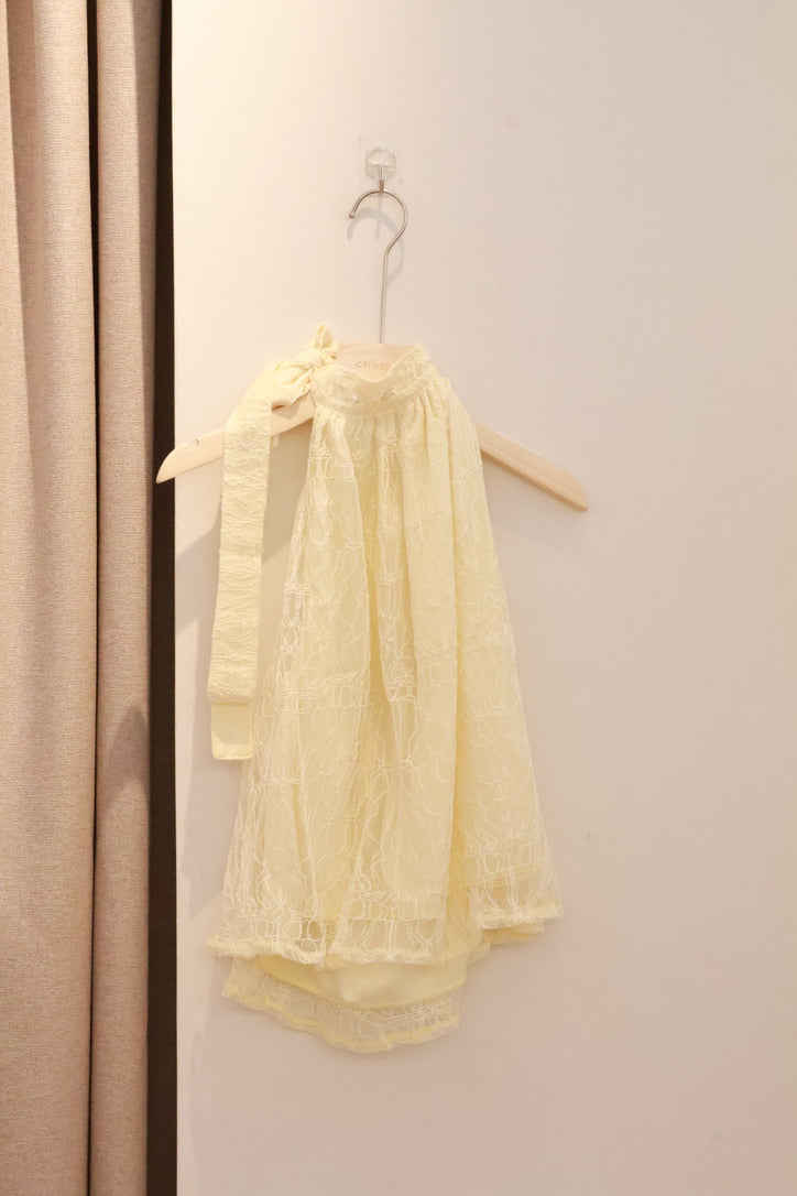 STUDIO RUE HALTER LACE TOP