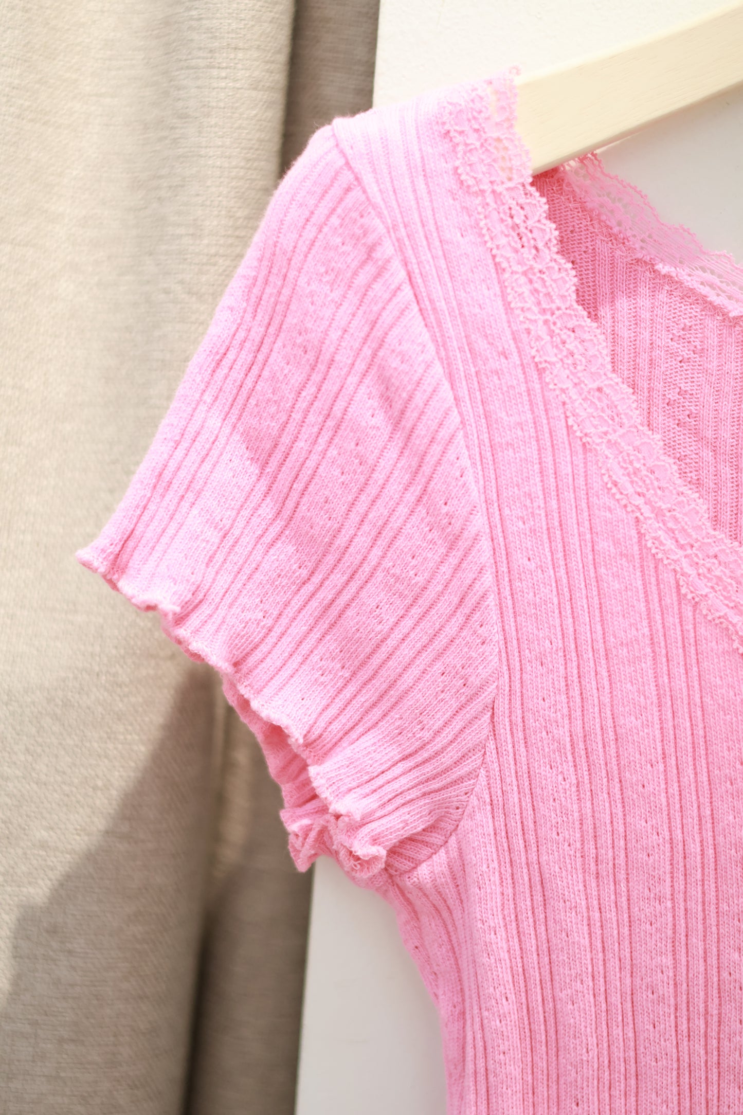 BRANDY Zelly Eyelet Top- PINK