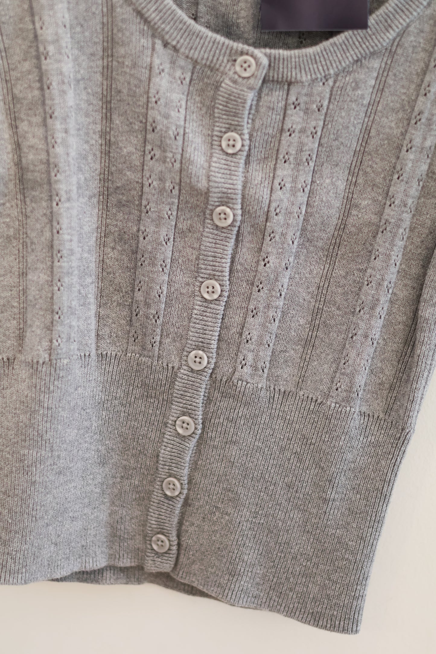 BRANDY Zelly Eyelet Top - Grey