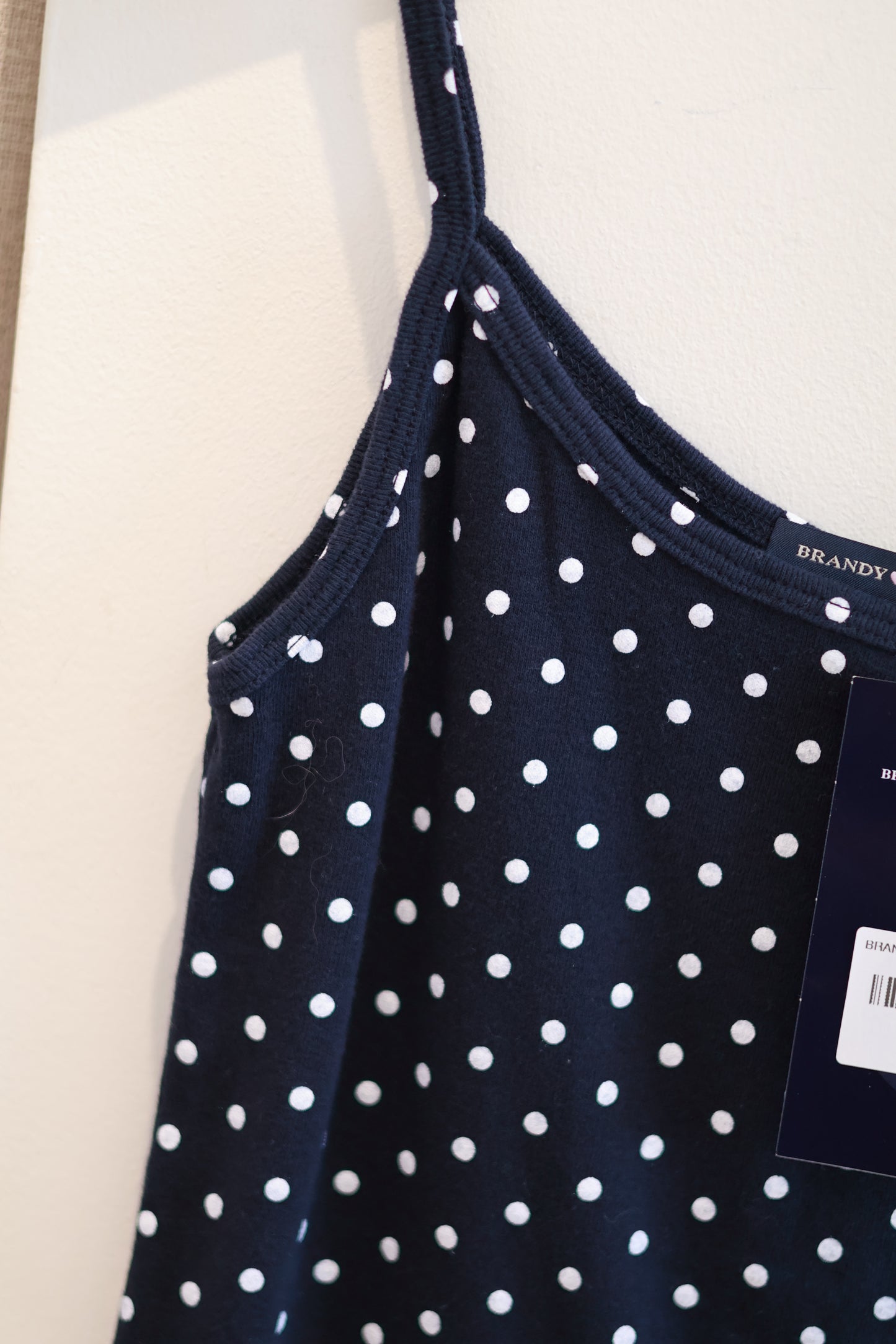 BRANDY Skylar Polka Dots Tank- navy
