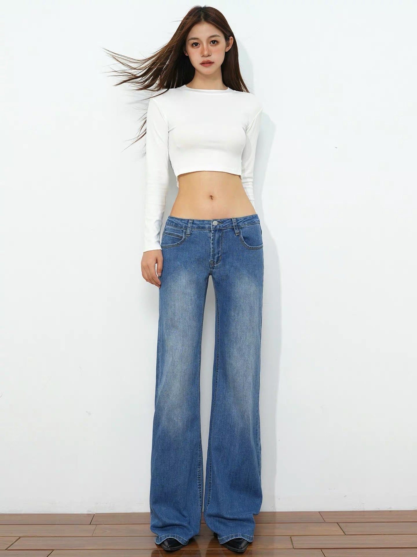 @SOHOT Vintage Washed Low Waist Jeans