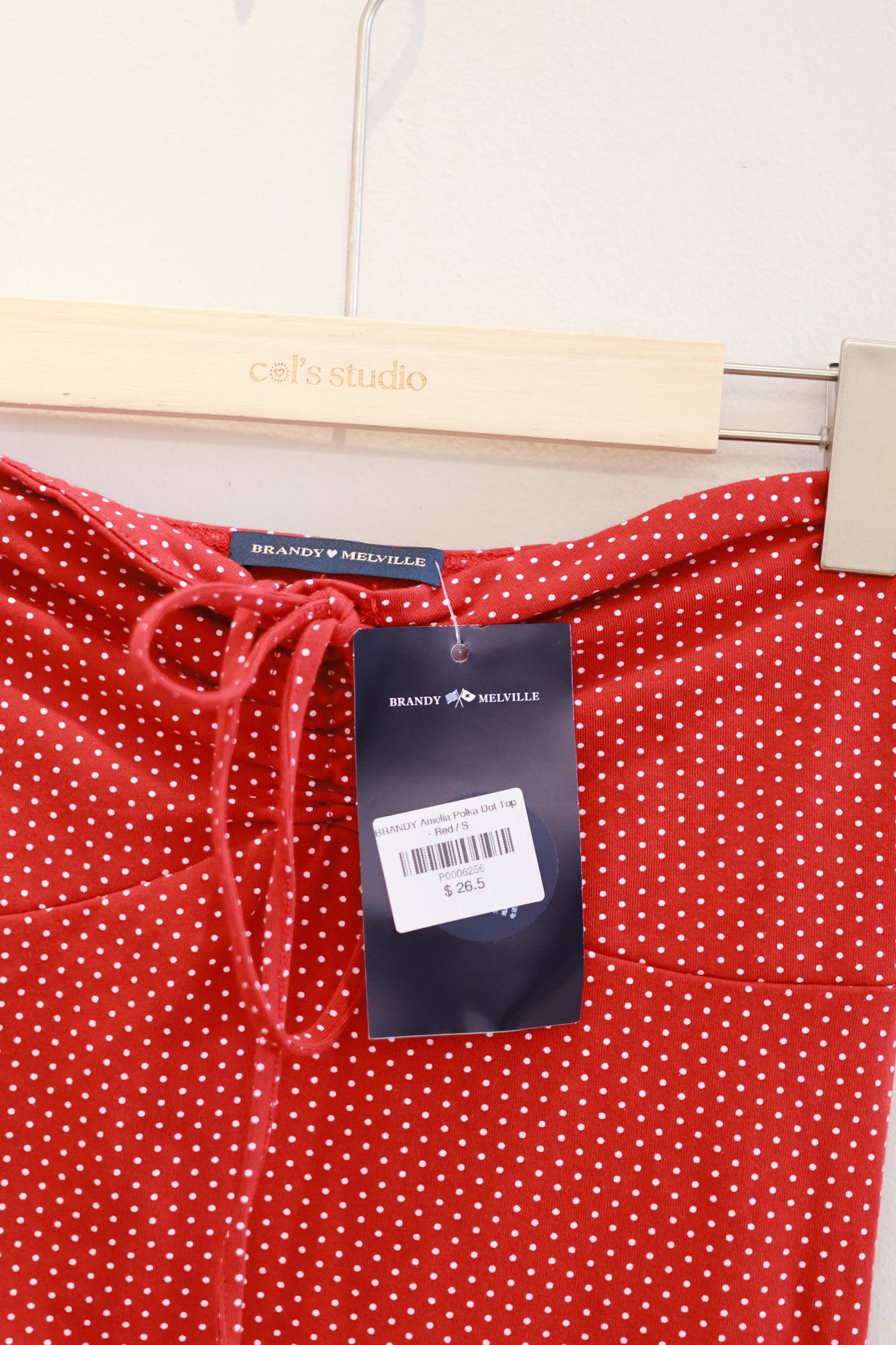 BRANDY Amelia Polka Dot Top - Red / S