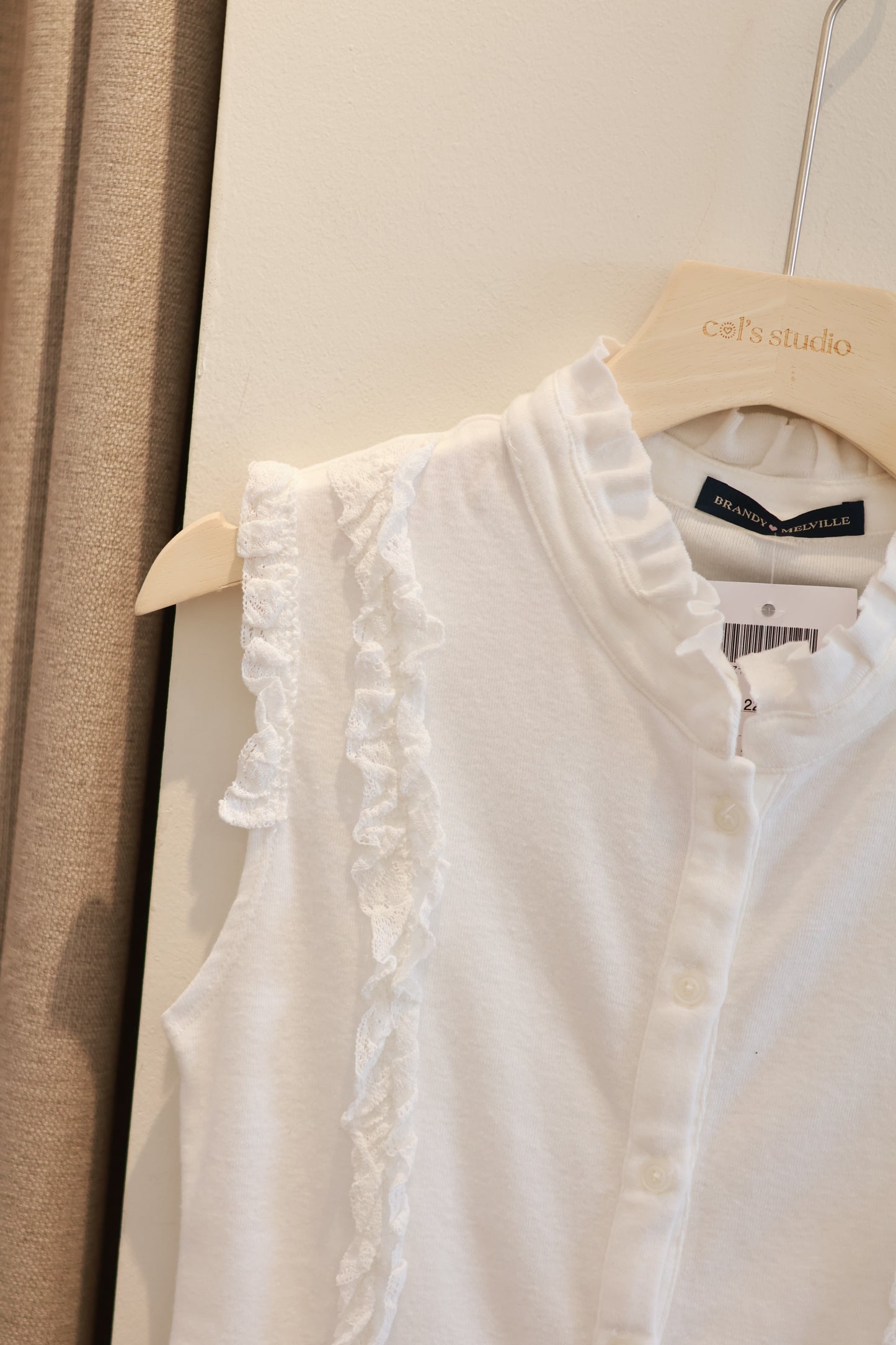 BRANDY Starla Scalloped Top  -WHITE
