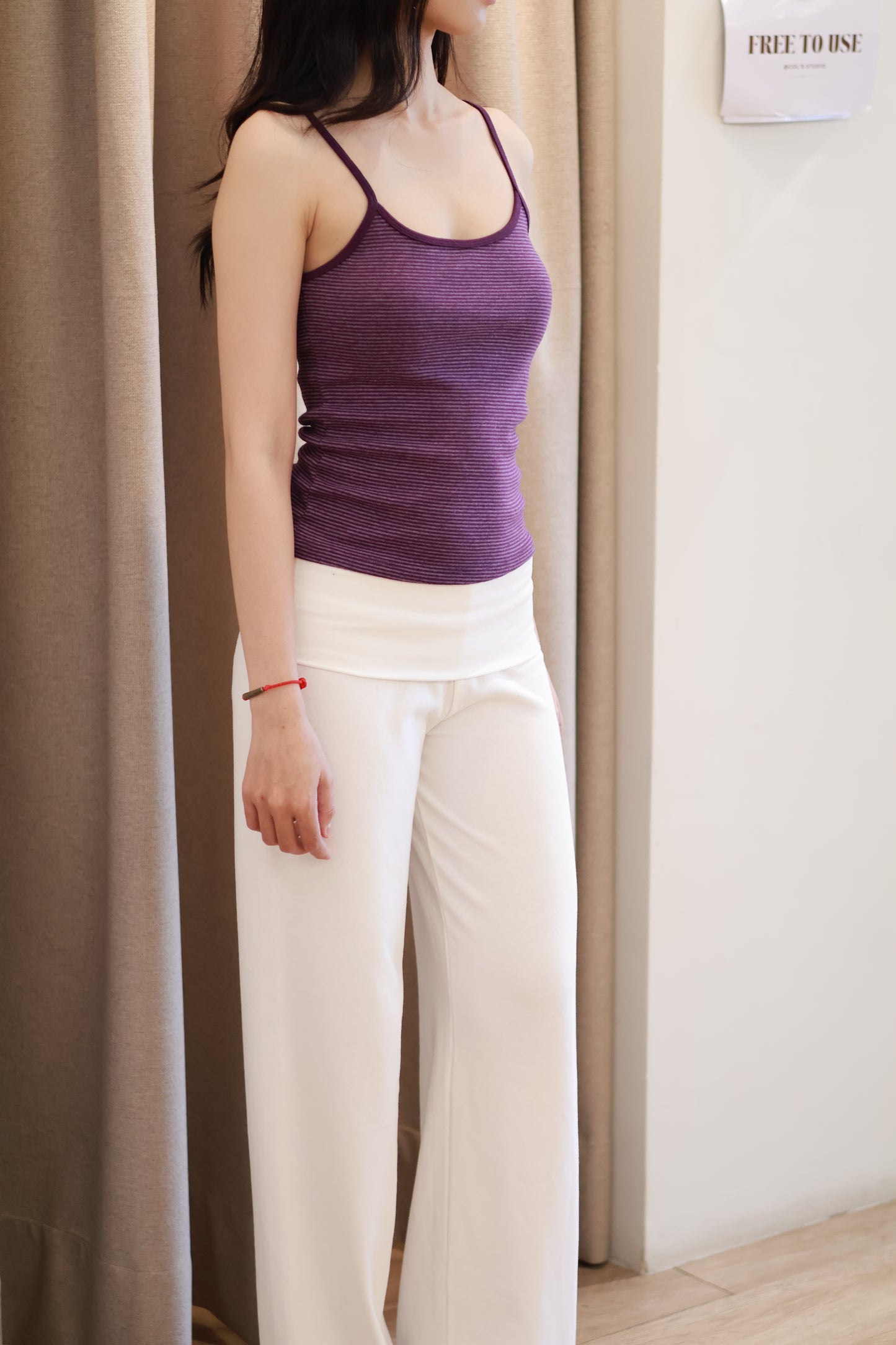 BRANDY Skylar Striped Tank - Dark Purple
