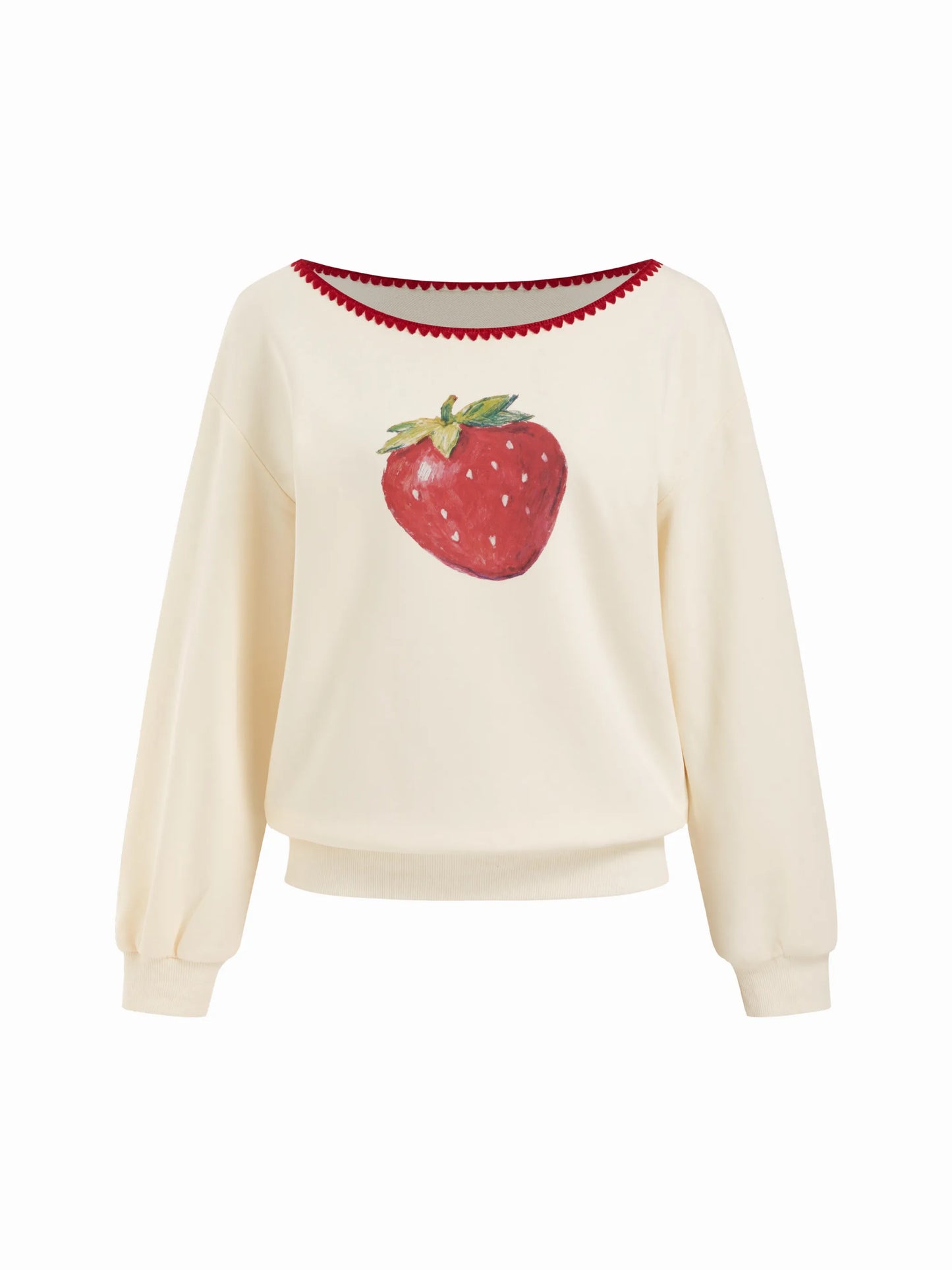 CIDER Strawberry Graphic Oversized Sweatshirt