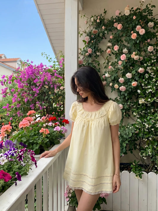 CIDER MINI YELLOW DRESS
