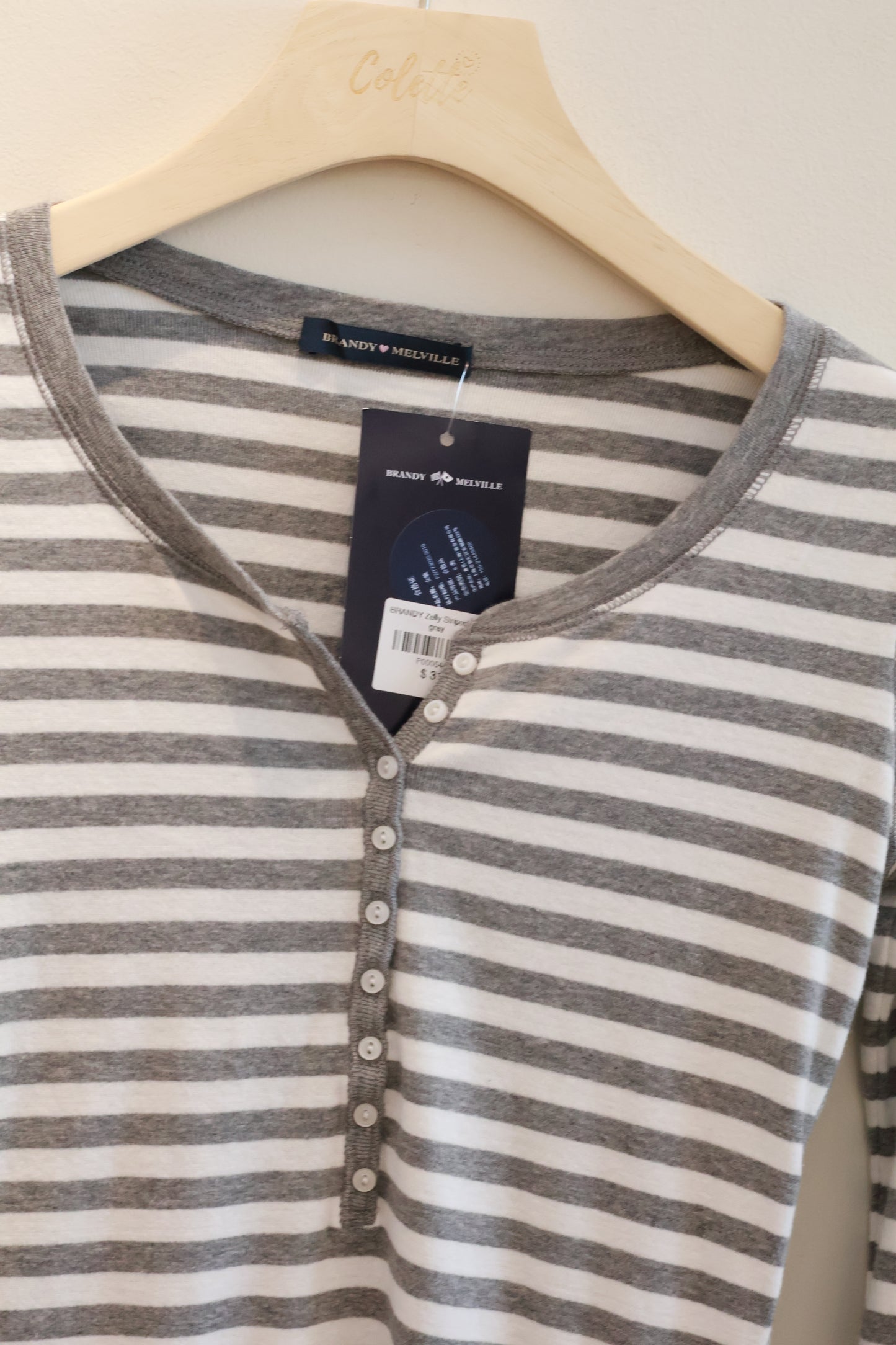 BRANDY Zelly Striped Top- gray