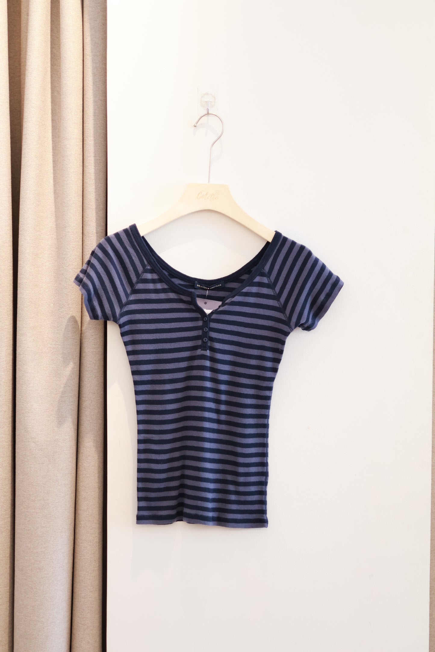 BRANDY Ginny Striped Top - Navy