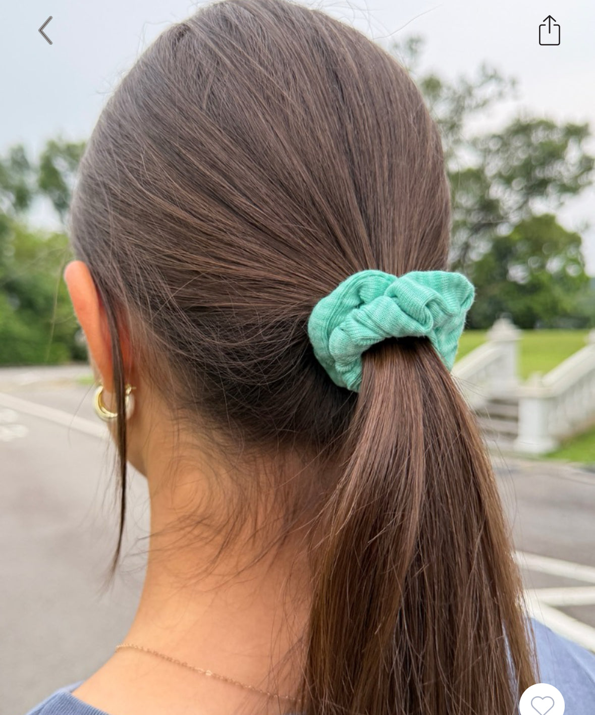 BRANDY Striped Scrunchie -  -GREEN