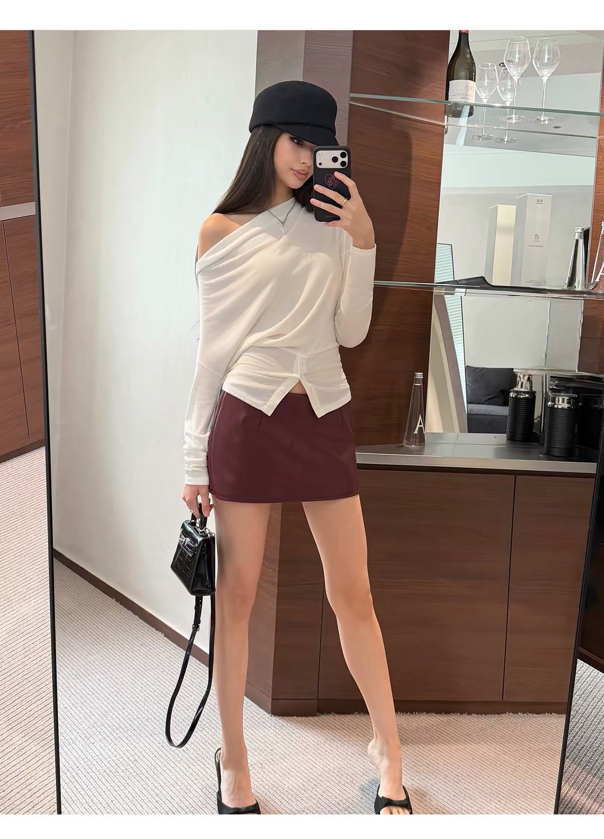 AUD Cowl Neck Long Sleeve Knit Top
