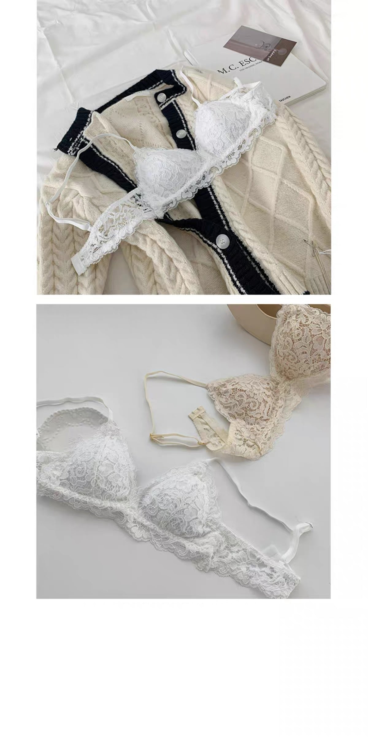 French Lace Crochet Bra